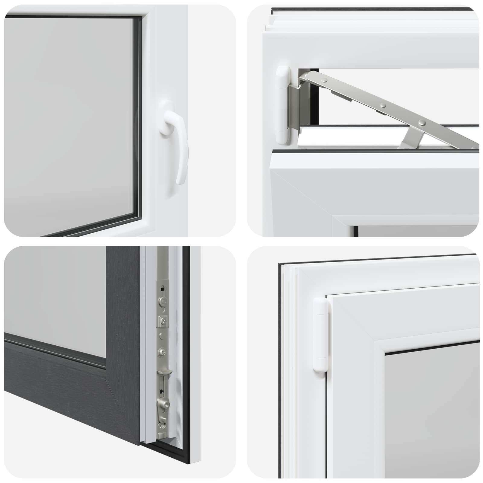RISOR Underground Window Anthracite 110 x 70 cm PVC and Glass