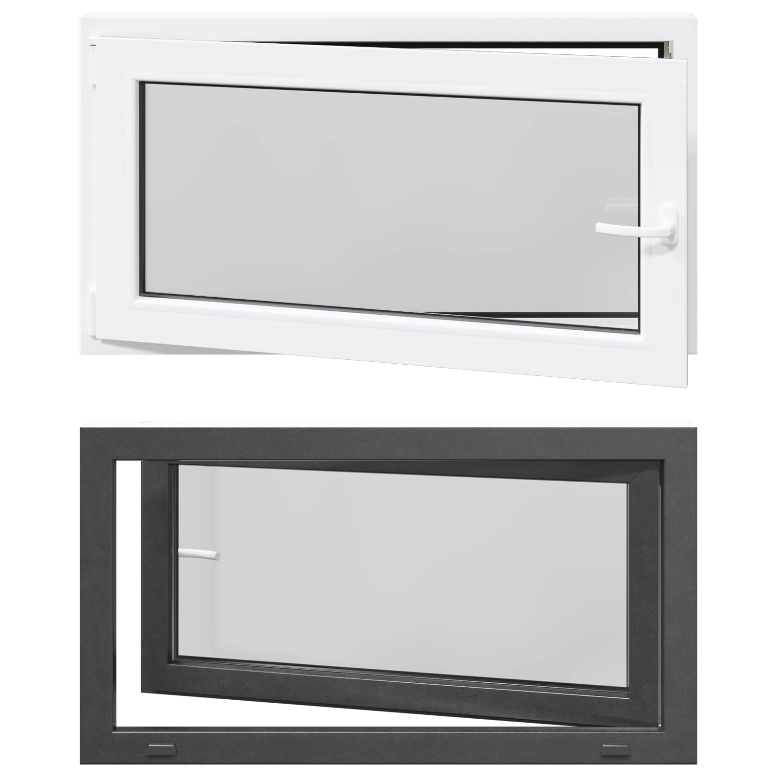 RISOR Underground Window Anthracite 110 x 70 cm PVC and Glass