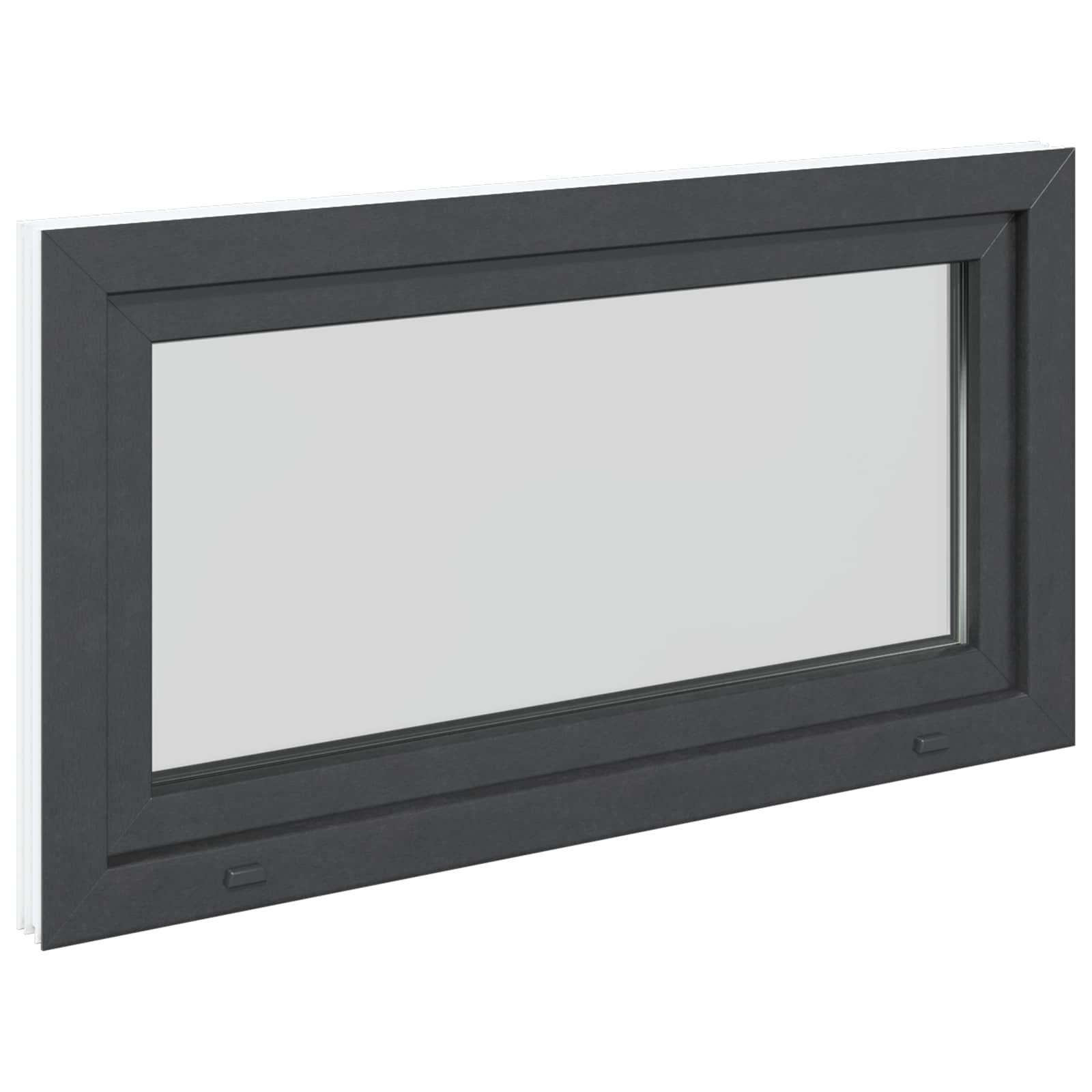 RISOR Underground Window Anthracite 110 x 70 cm PVC and Glass
