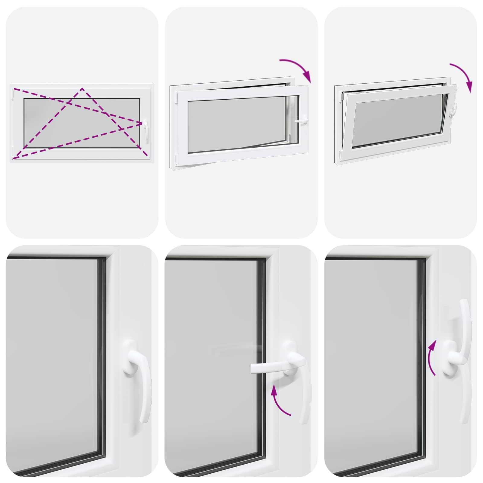 RISOR Underground Window Anthracite 110 x 70 cm PVC and Glass