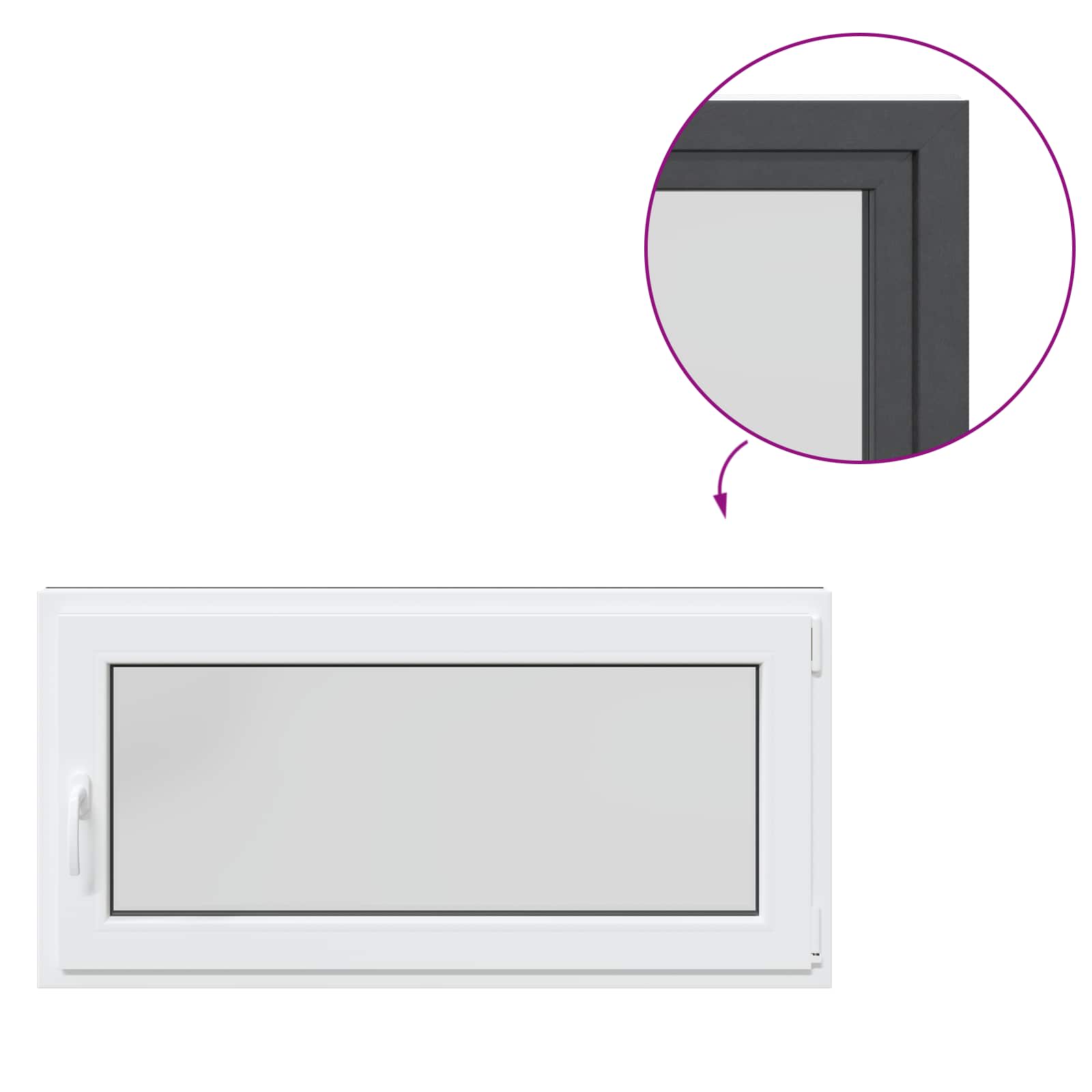 Basement Window RISOR Anthracite 120 x 60 cm PVC and Glass
