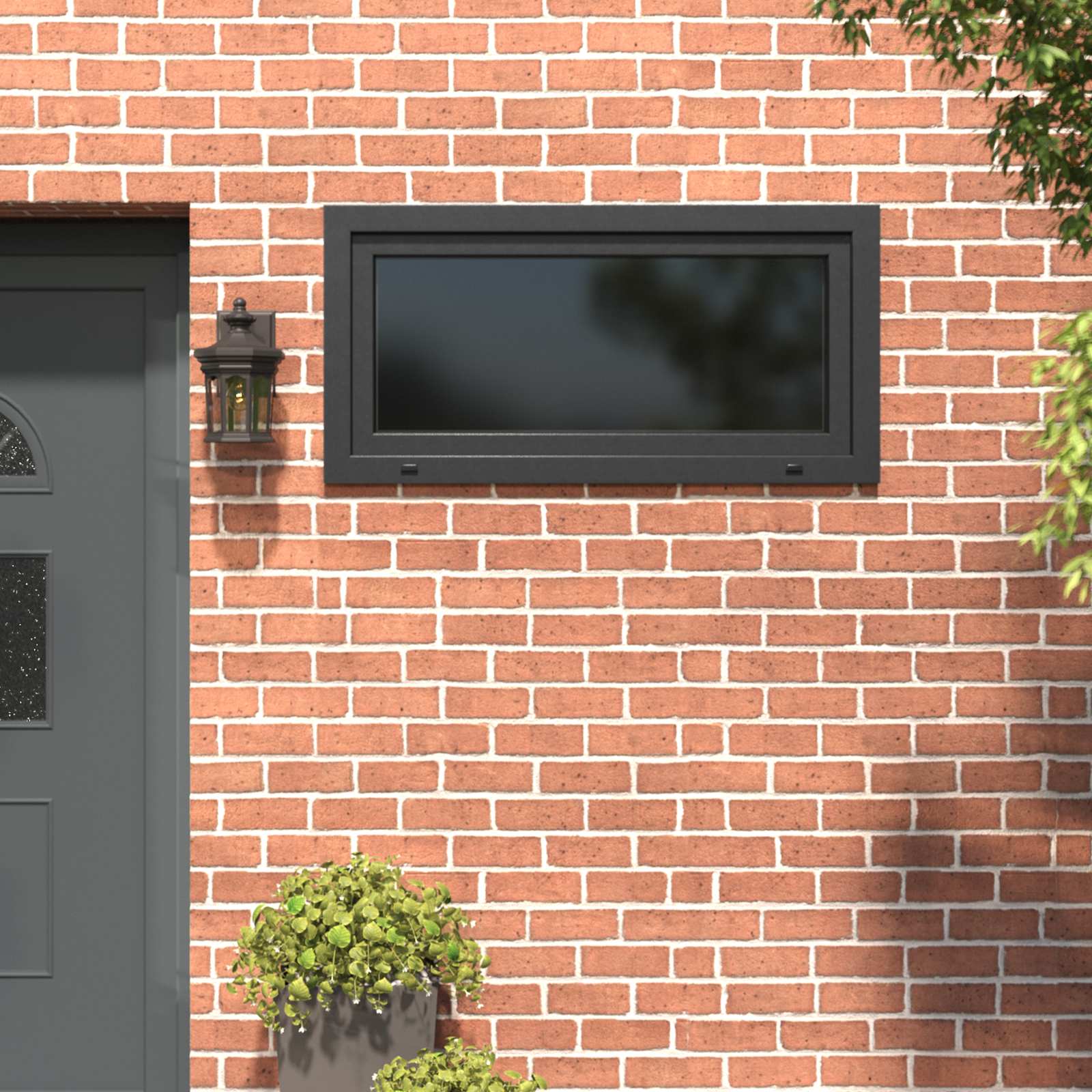 Basement Window RISOR Anthracite 120 x 60 cm PVC and Glass