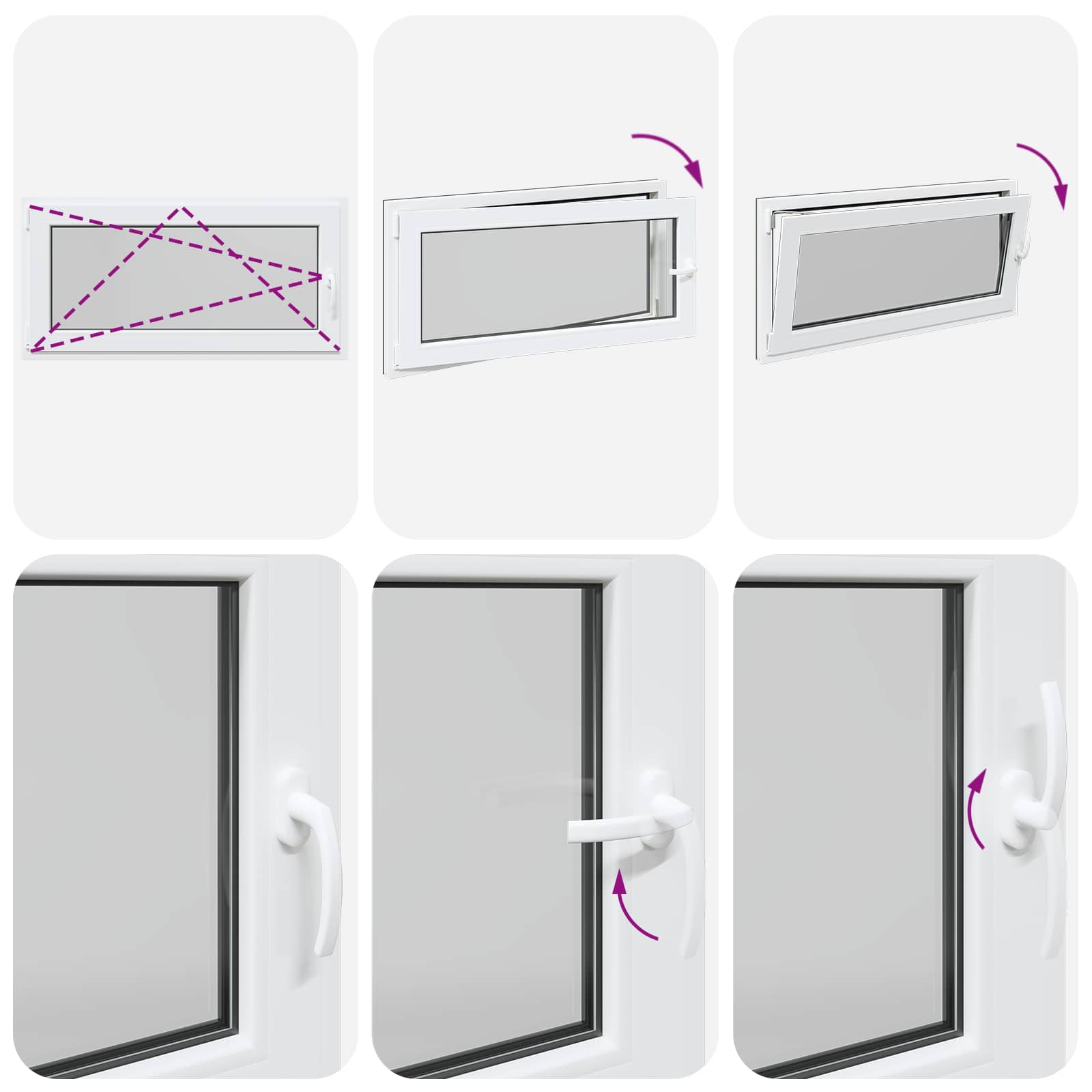 Požeminio lango RISOR Antracitas 120 x 60 cm PVC ir stiklas