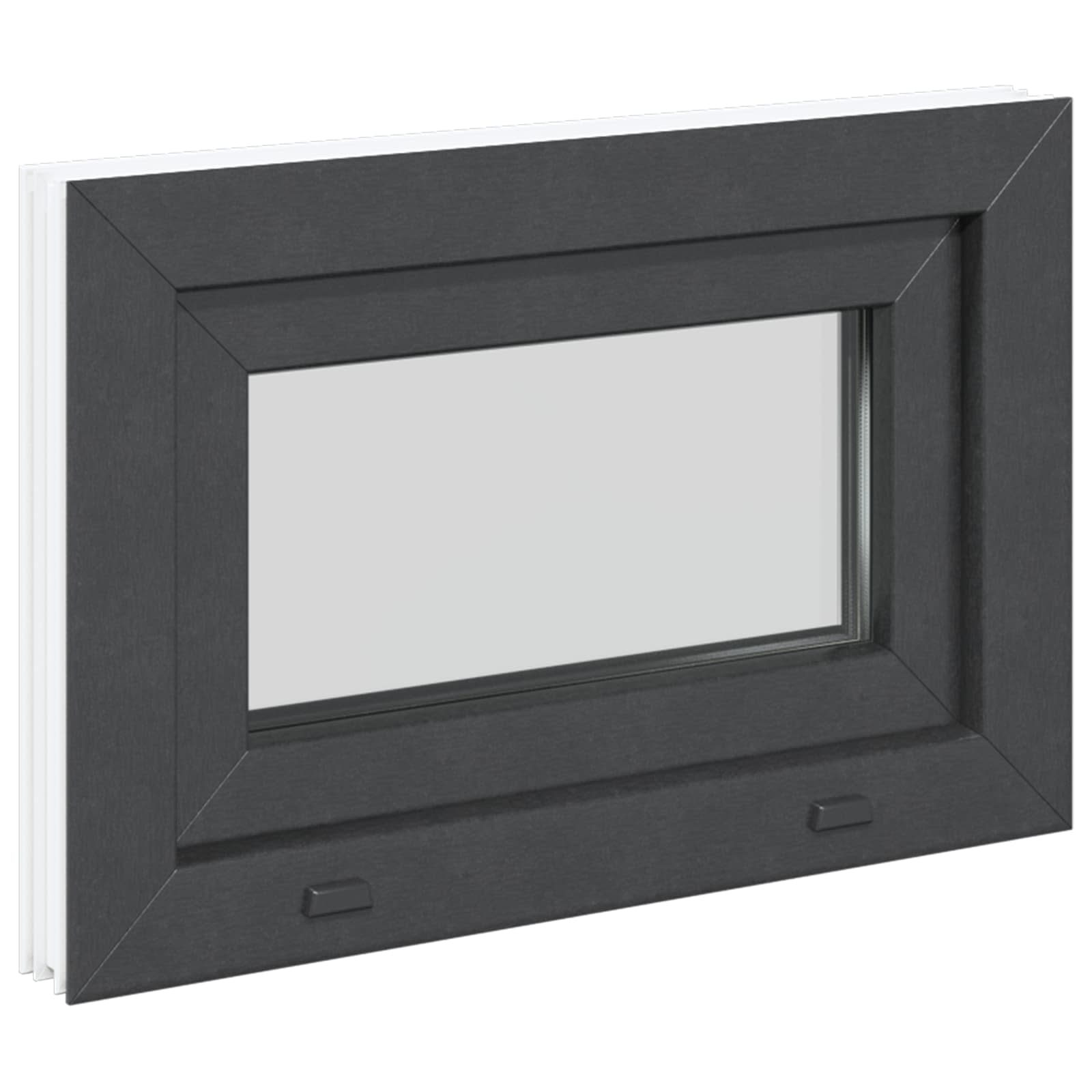 Požeminio lango RISOR 60 x 40 cm PVC ir stiklas Antracito