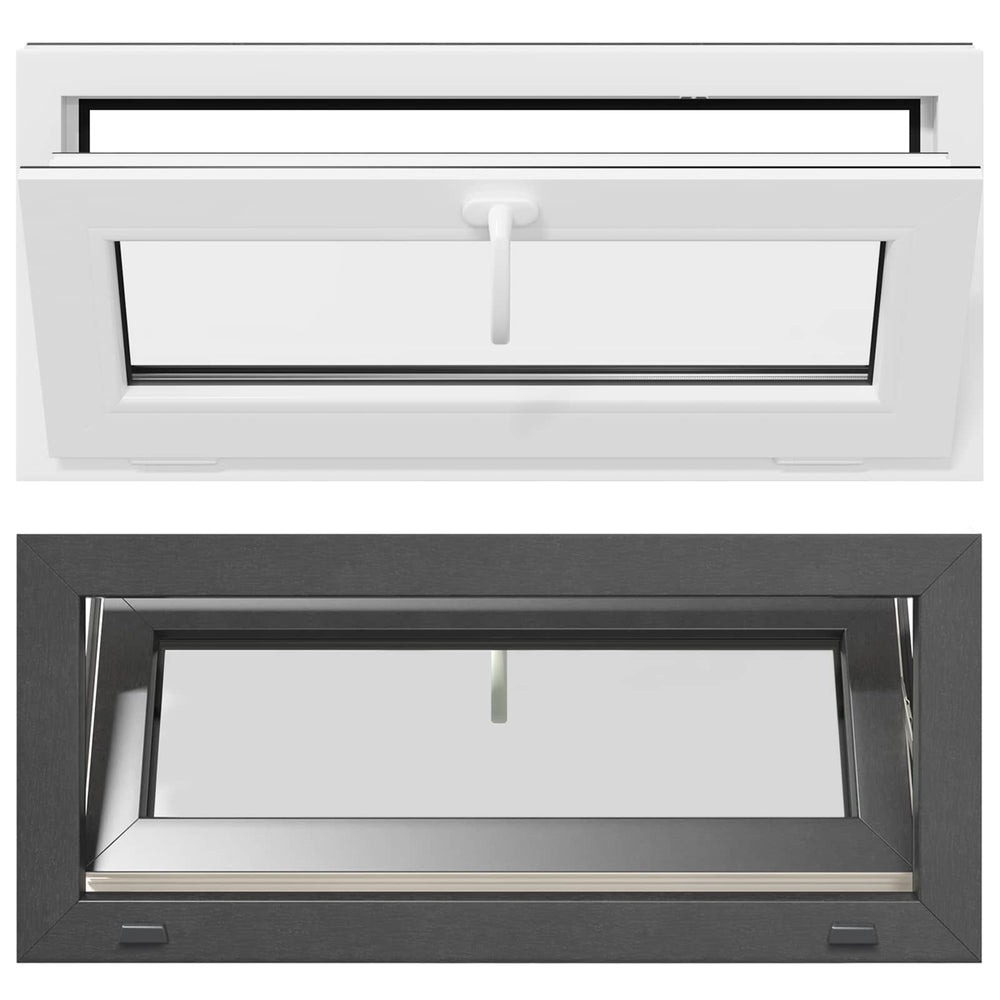 Požeminio lango RISOR 90 x 40 cm PVC ir stiklas Antracito