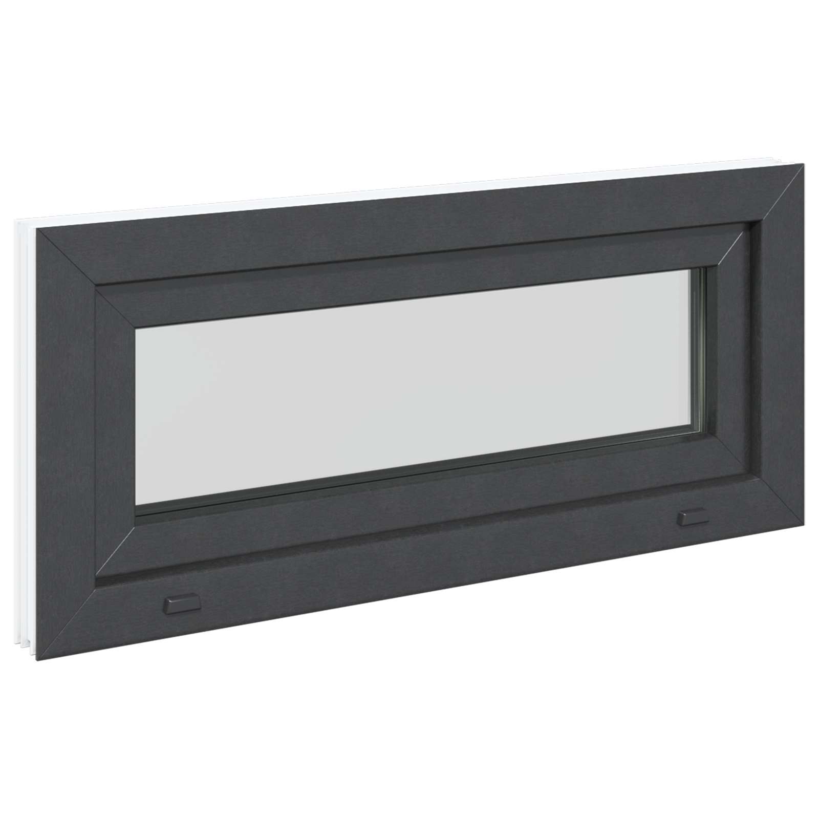 Pagraba logs RISOR 90 x 40 cm PVC un stikls Antracīta
