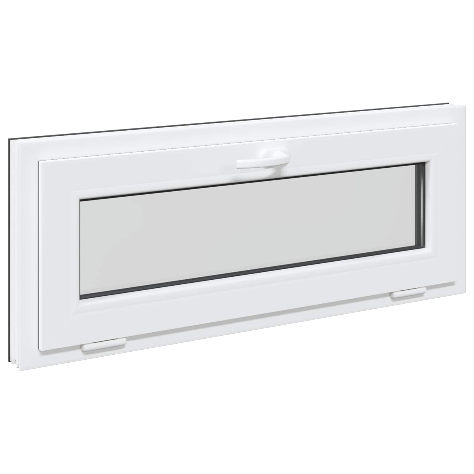 Požeminio lango RISOR 100 x 40 cm PVC ir stiklas Antracito