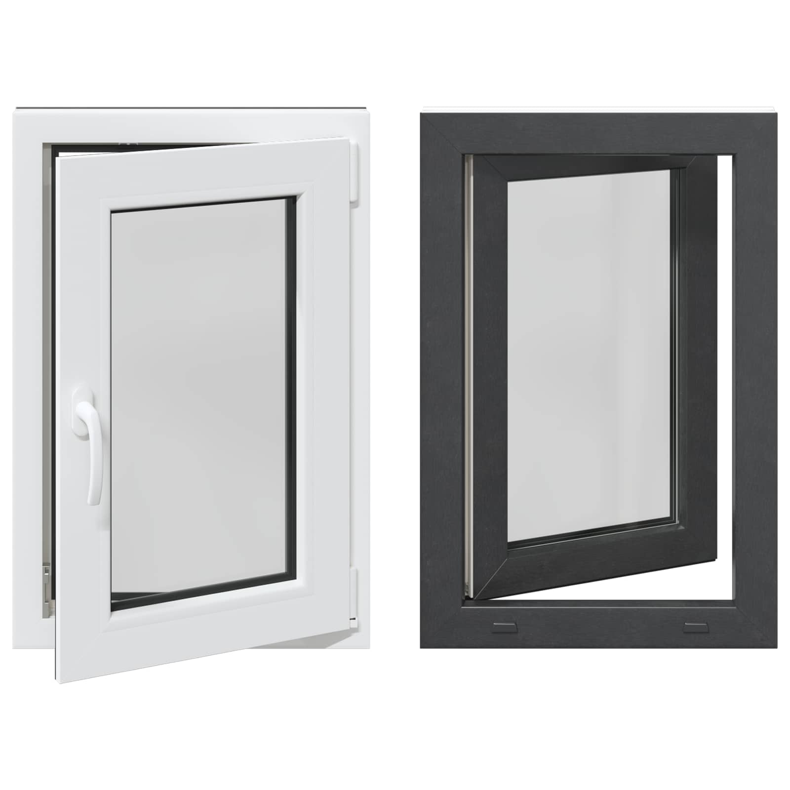 Požeminio lango RISOR Antracitas 60 x 90 cm PVC ir stiklas