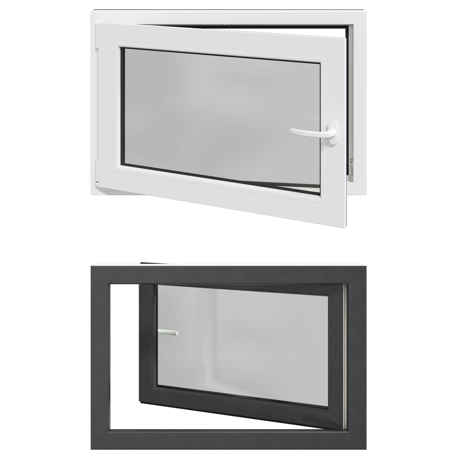 Požeminio lango RISOR Antracitas 90 x 70 cm PVC ir stiklas