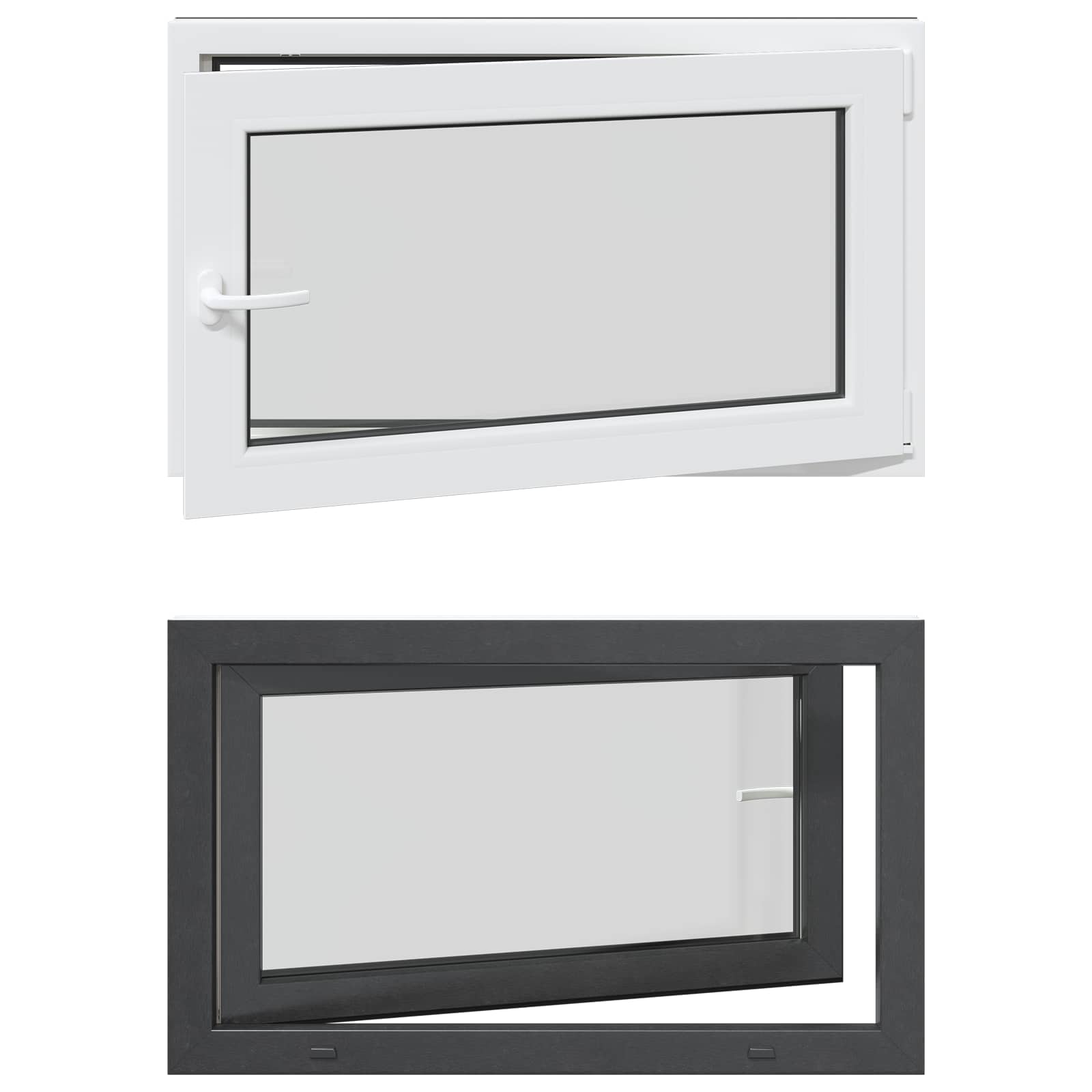 Požeminio lango RISOR Antracitas 100 x 60 cm PVC ir stiklas