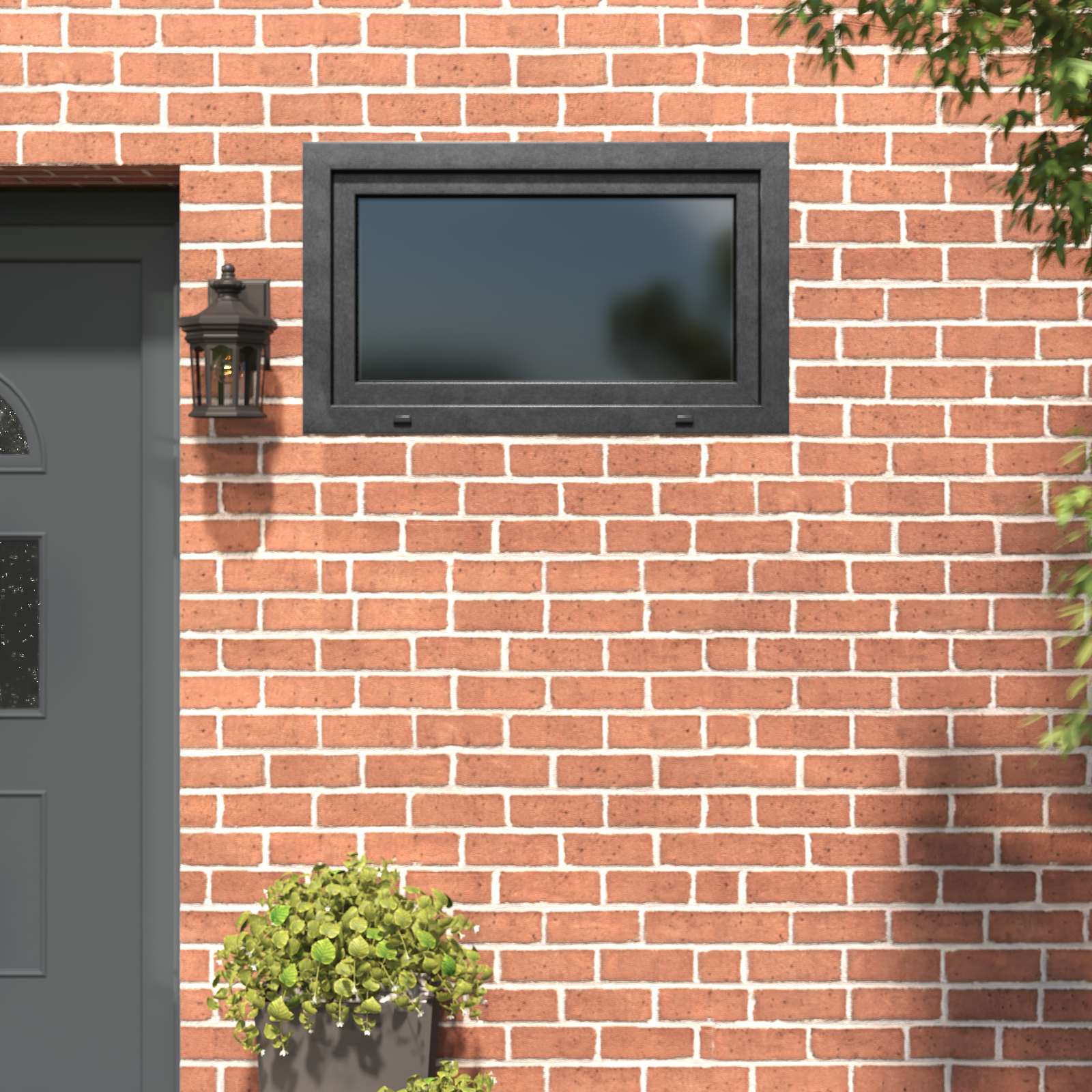 RISOR Underground Window Anthracite 100 x 60 cm PVC and Glass