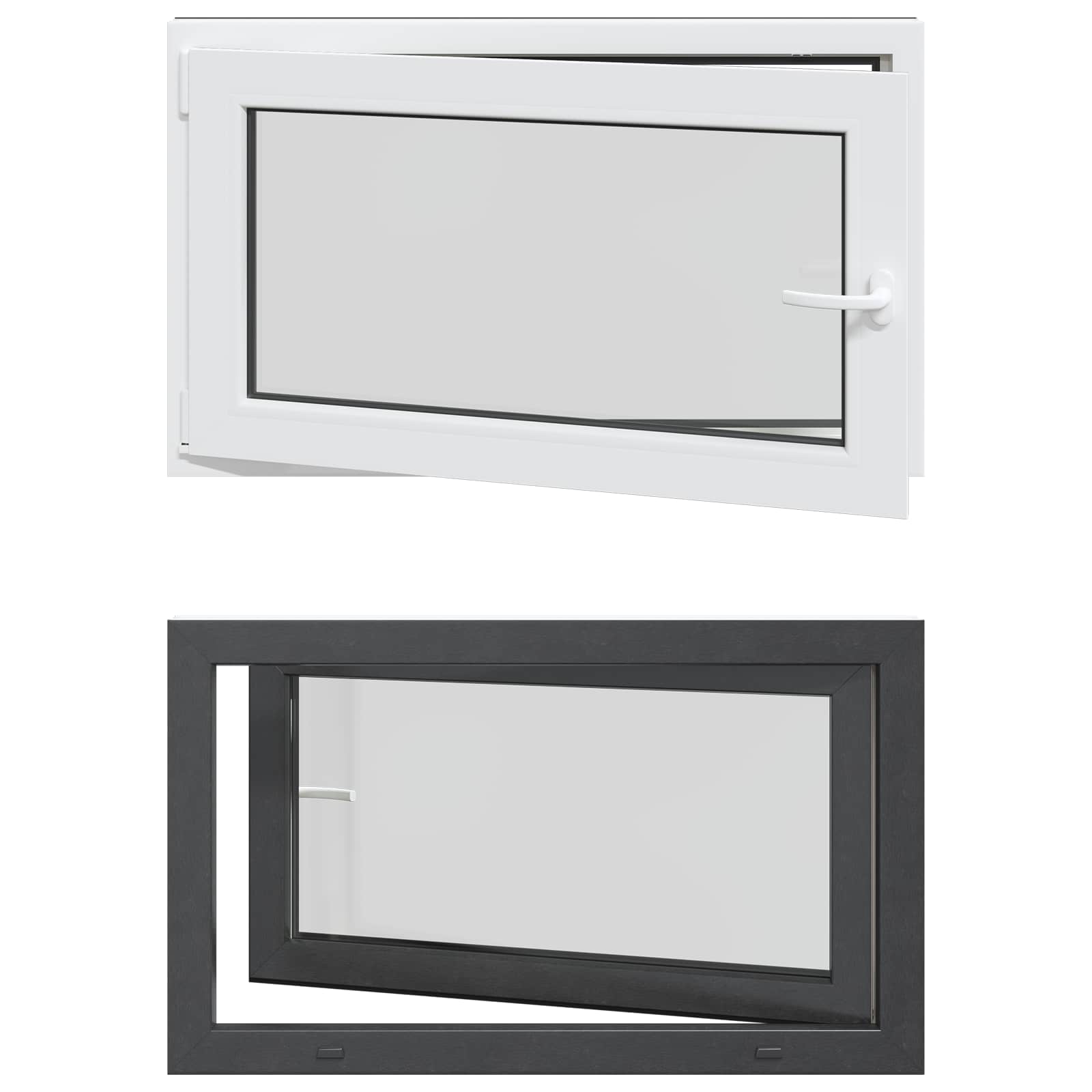 RISOR Underground Window Anthracite 100 x 60 cm PVC and Glass