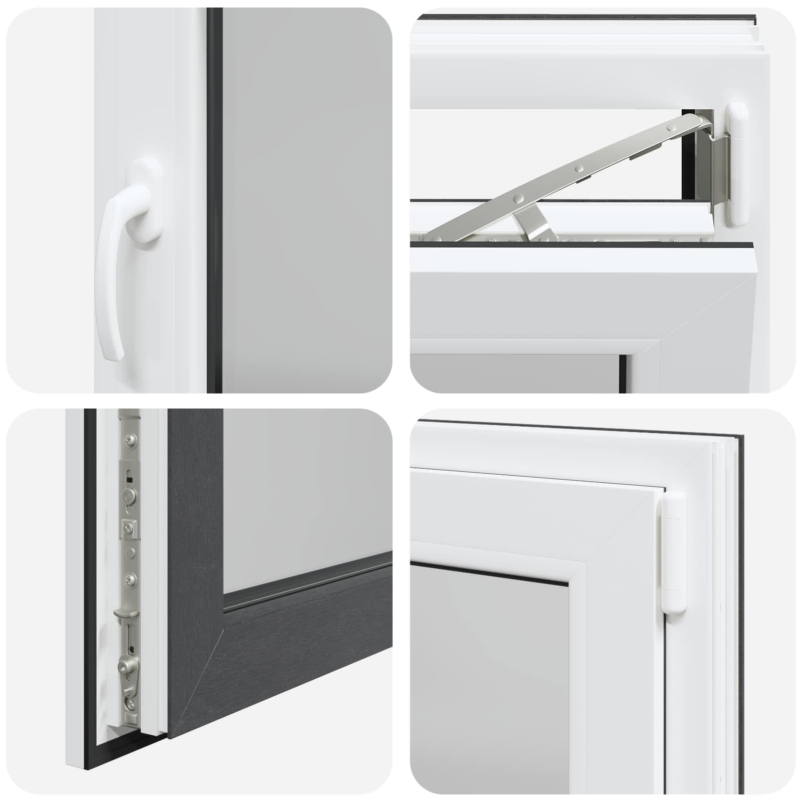 RISOR Underground Window Anthracite 110 x 70 cm PVC and Glass