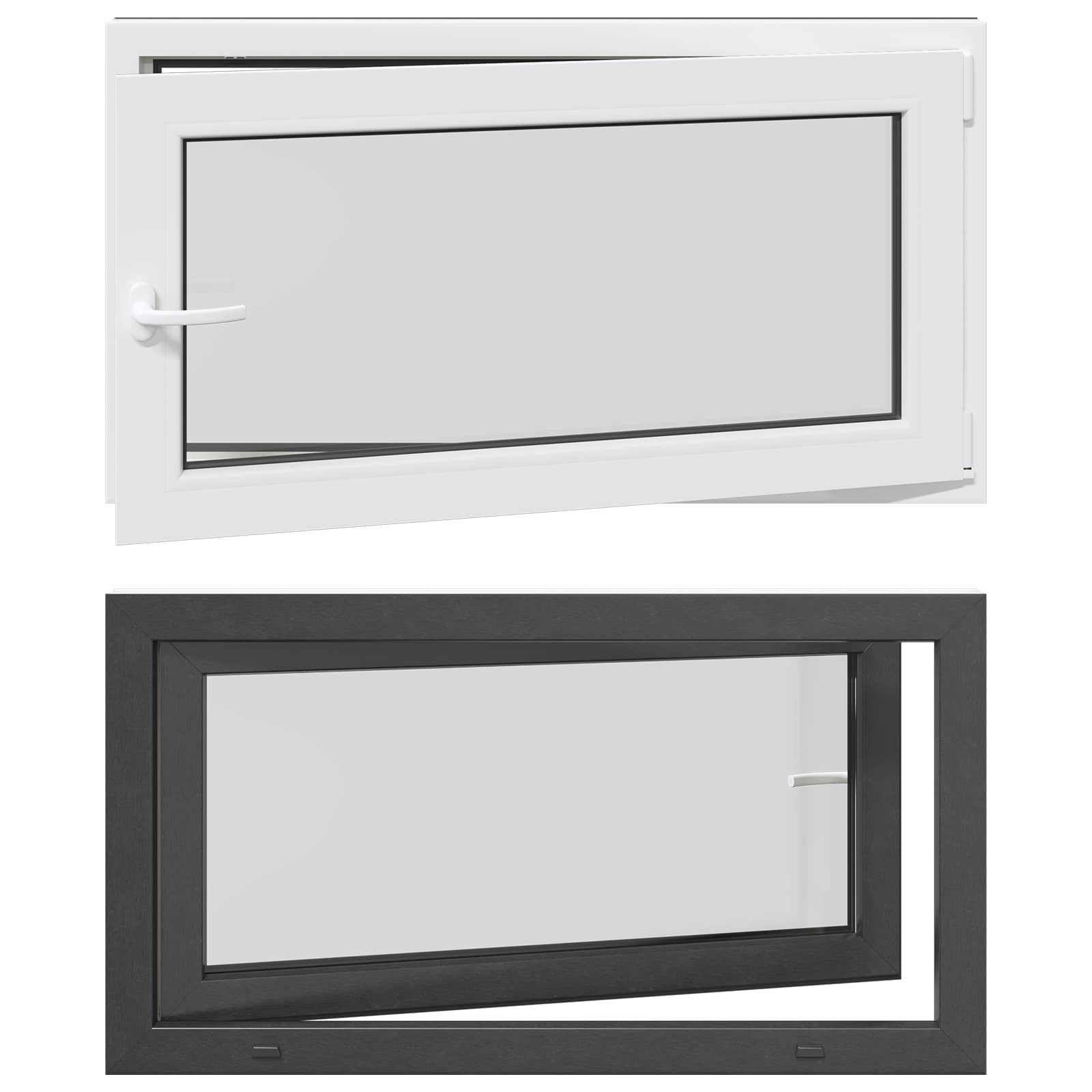 RISOR Underground Window Anthracite 110 x 70 cm PVC and Glass