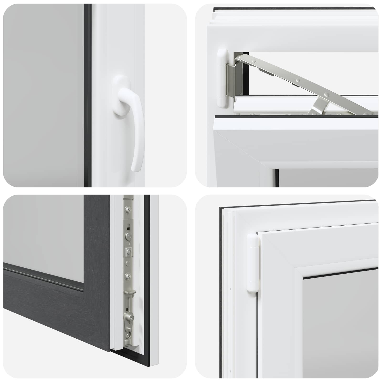 RISOR Underground Window Anthracite 110 x 70 cm PVC and Glass