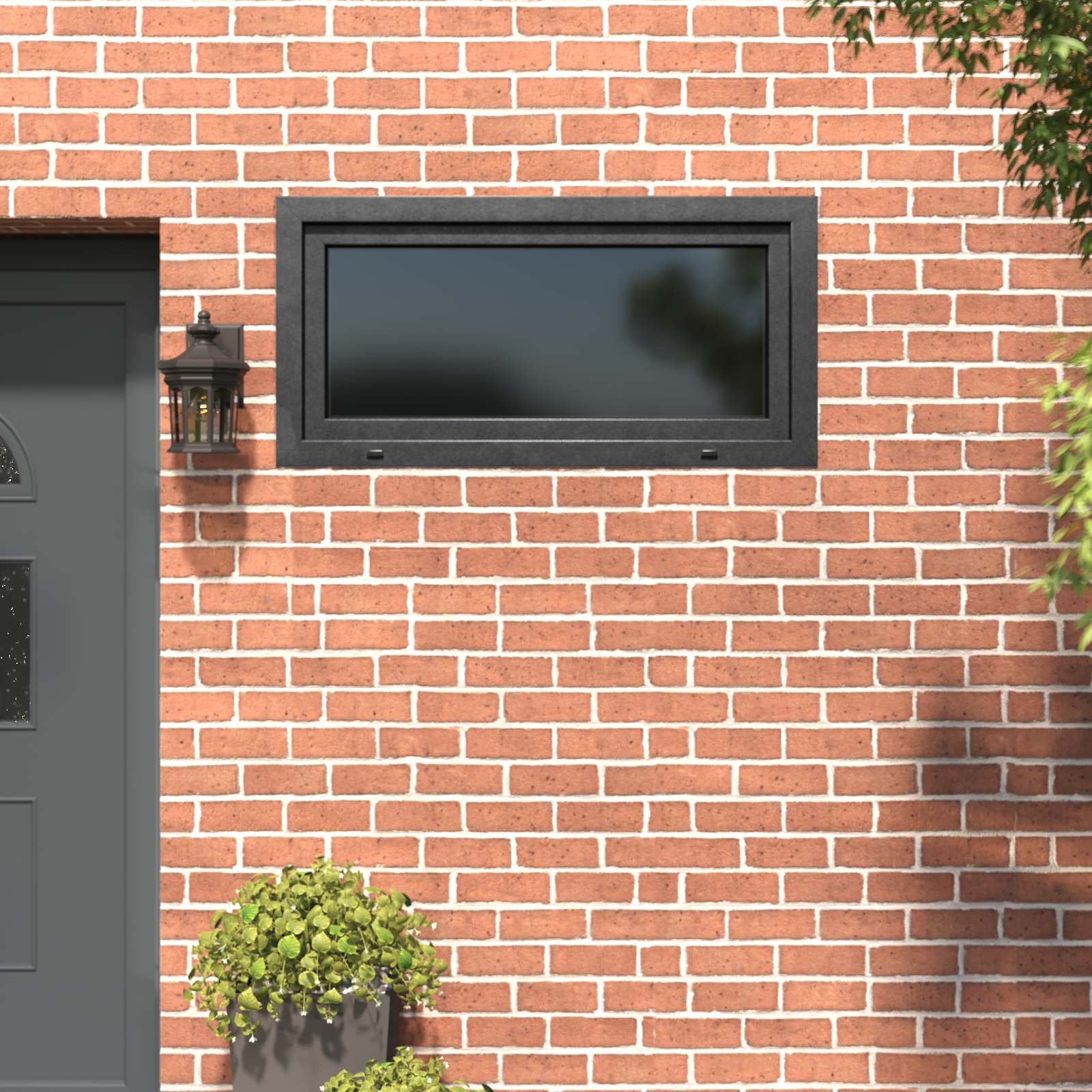 Požeminio lango RISOR Antracitas 120 x 60 cm PVC ir stiklas