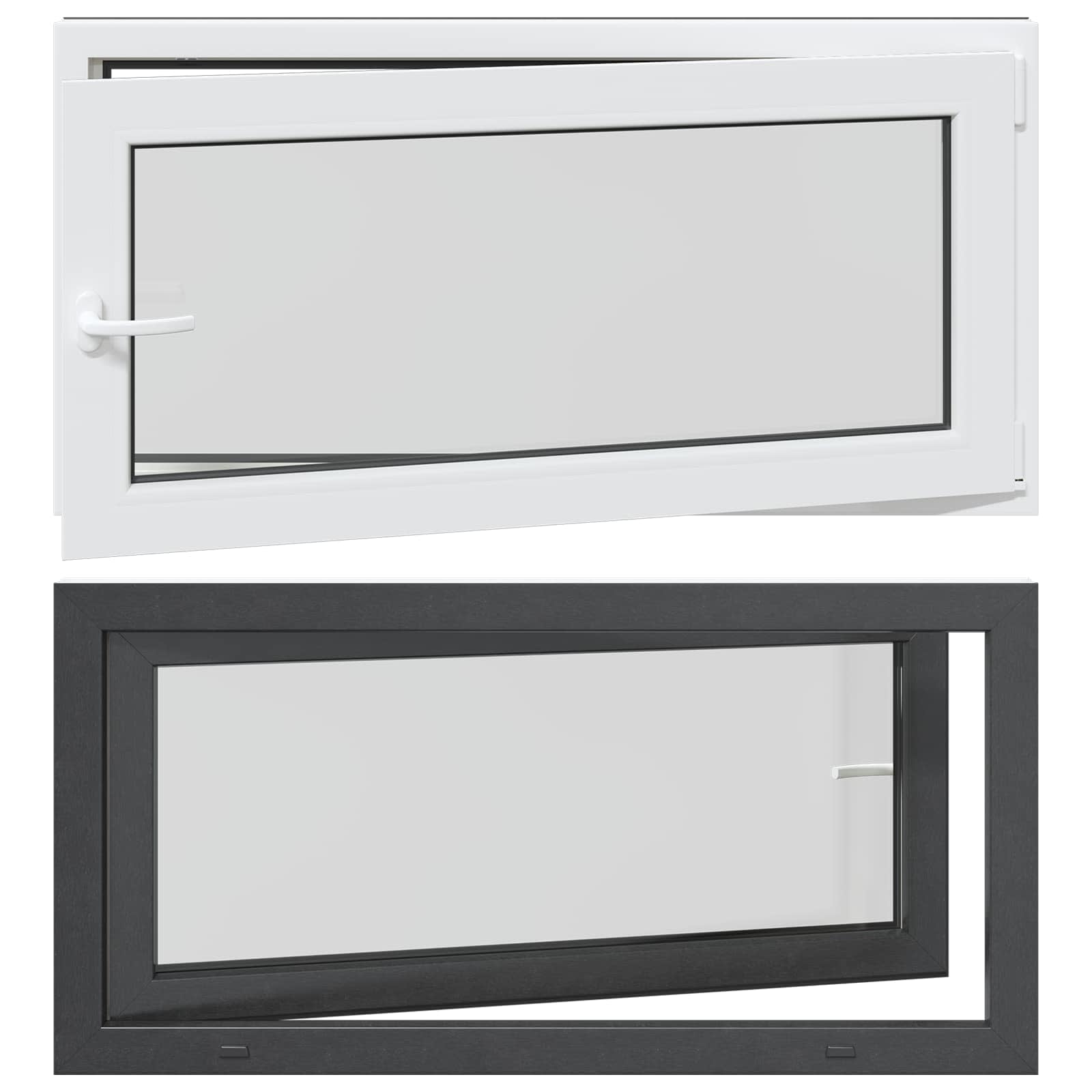 Požeminio lango RISOR Antracitas 120 x 60 cm PVC ir stiklas