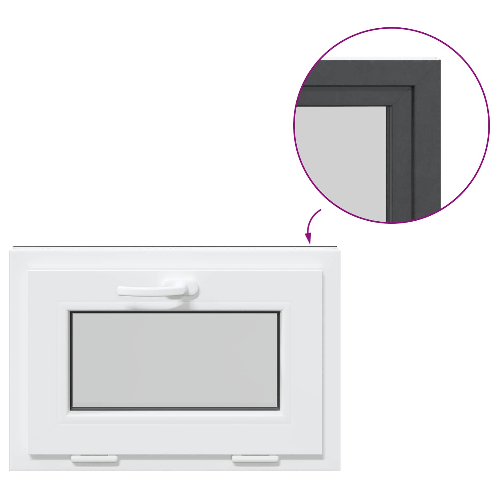 Pagrabslogs RISOR 60 x 40 cm PVC un stikls Antracīts