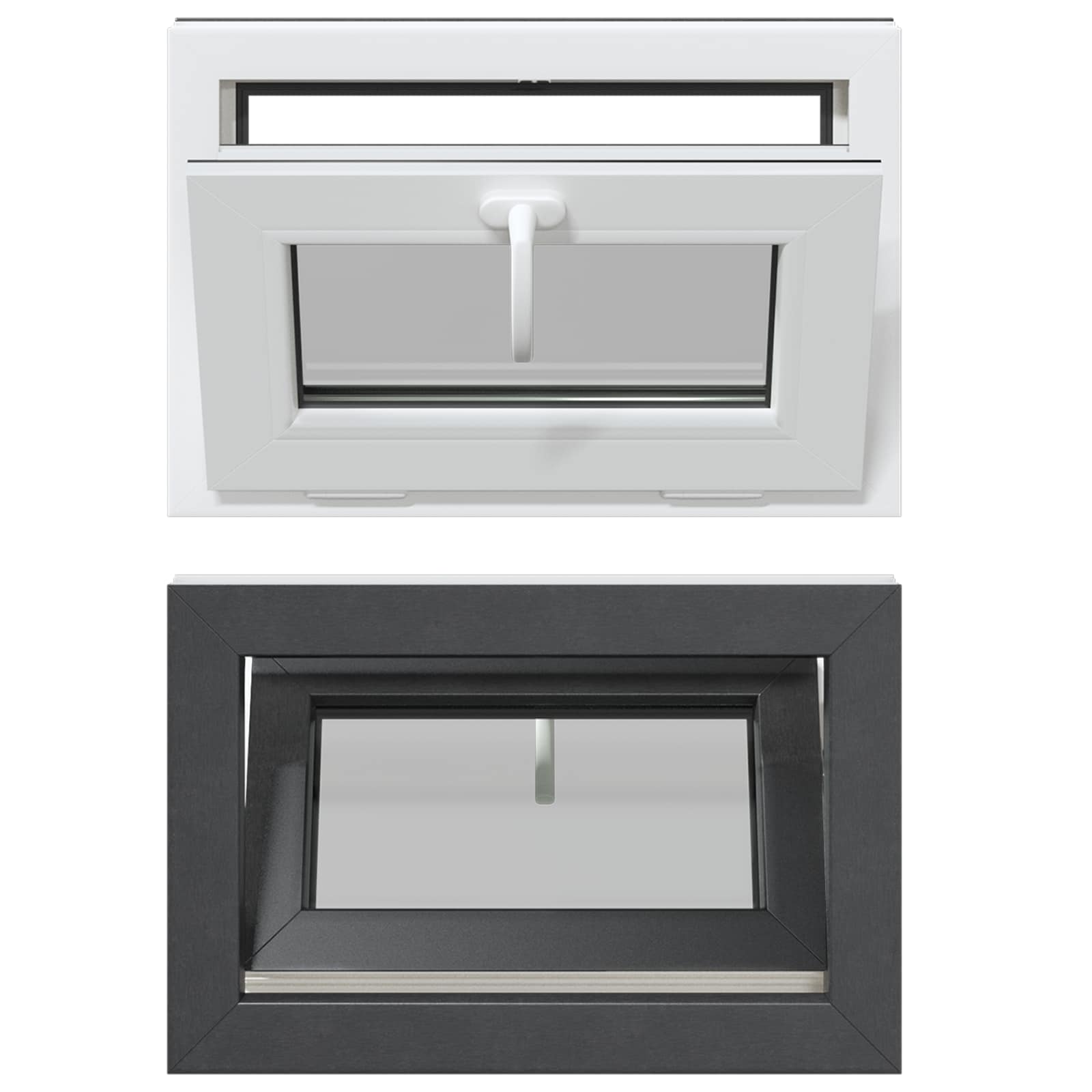Pagrabslogs RISOR 60 x 40 cm PVC un stikls Antracīts