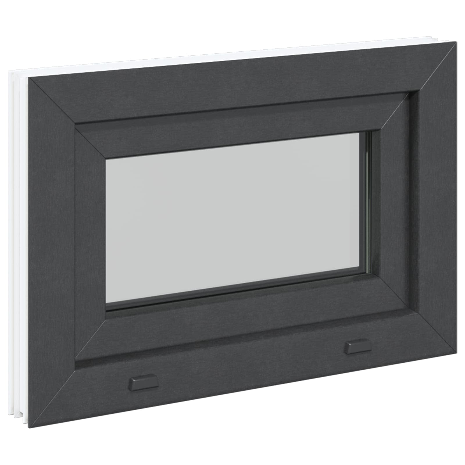 Pagrabslogs RISOR 60 x 40 cm PVC un stikls Antracīts