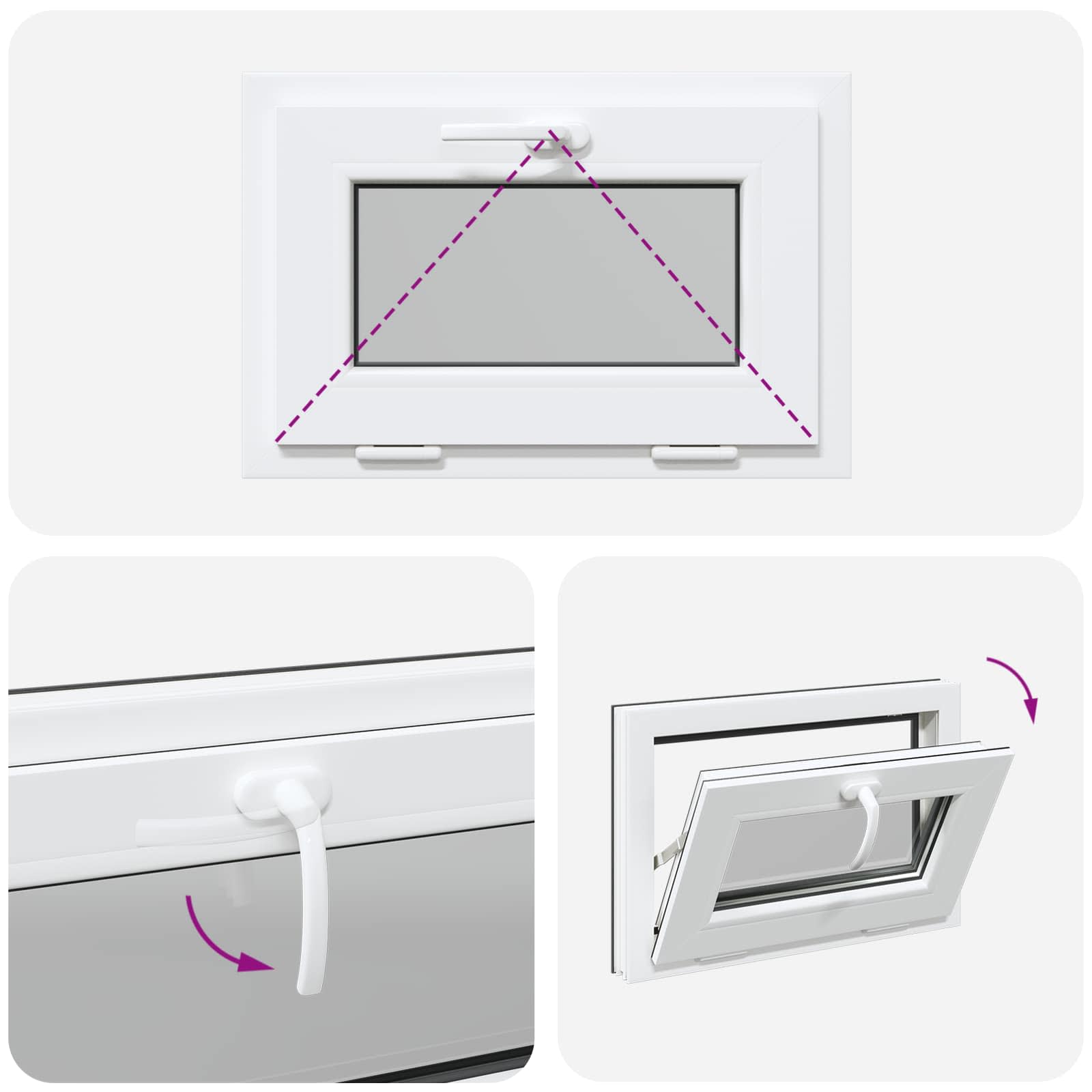 Pagrabslogs RISOR 60 x 40 cm PVC un stikls Antracīts