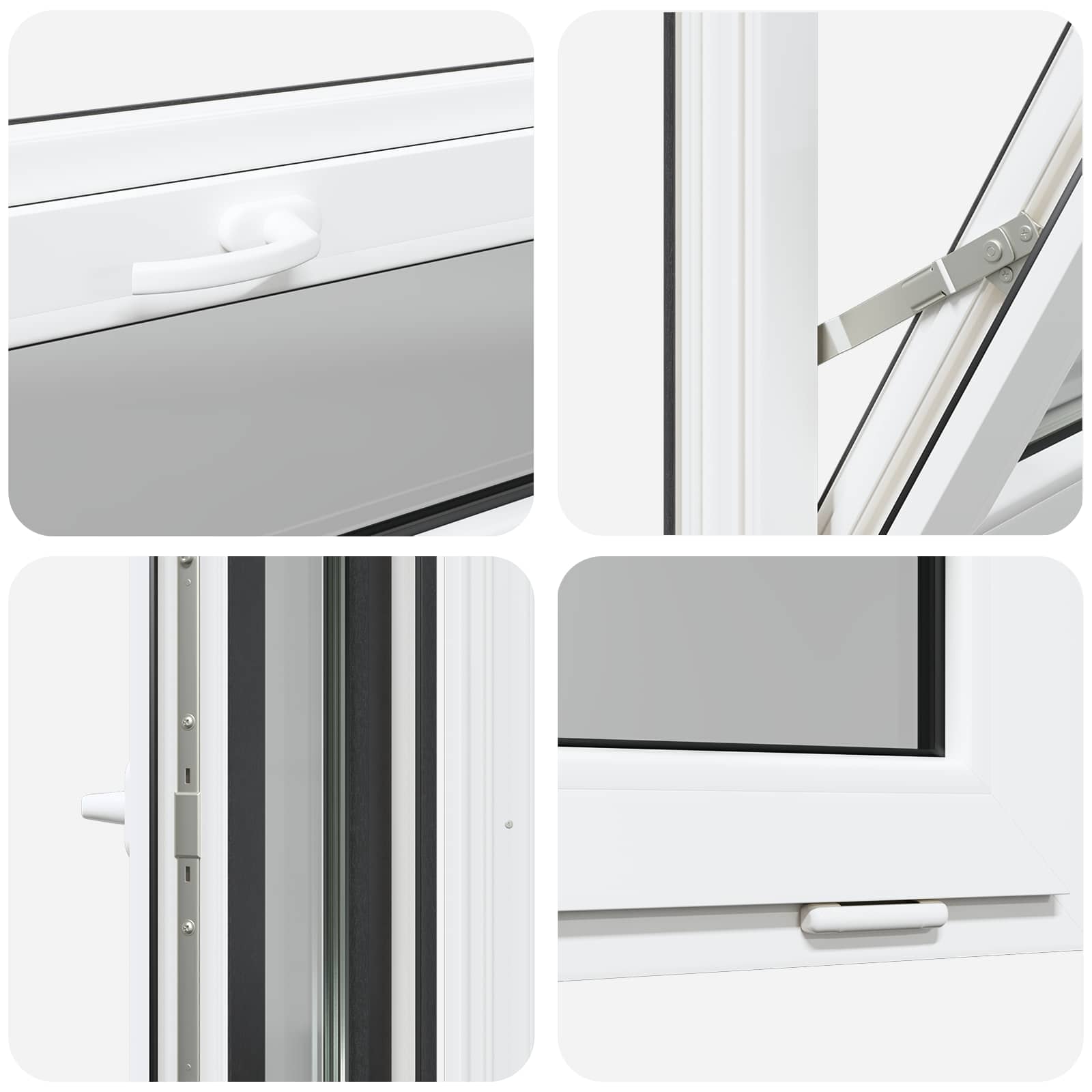 Požeminio lango RISOR 90 x 40 cm PVC ir stiklas