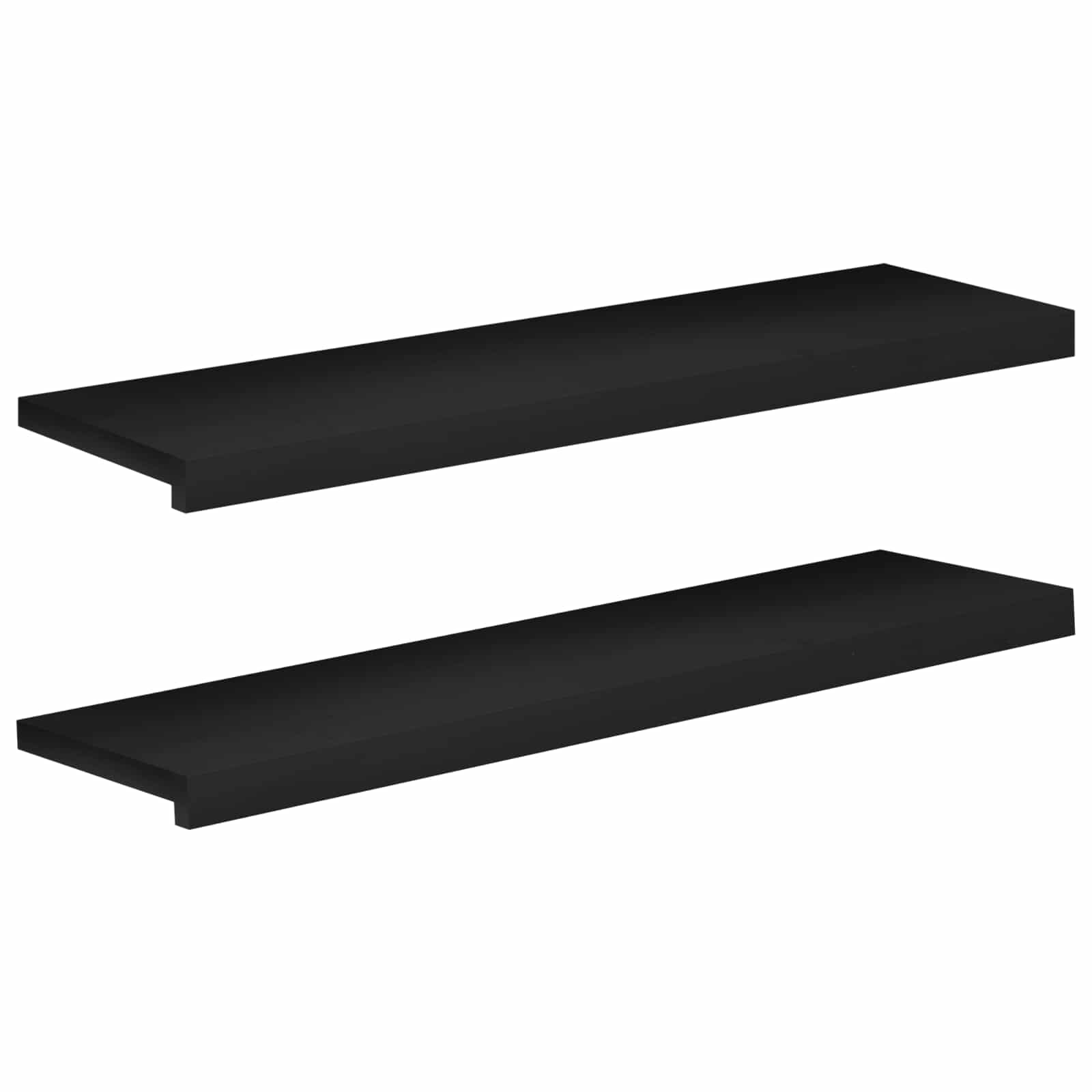 Laiptų pakopos 2 vnt. 90 x 25 x 2 cm Juoda Kietas bukas medis