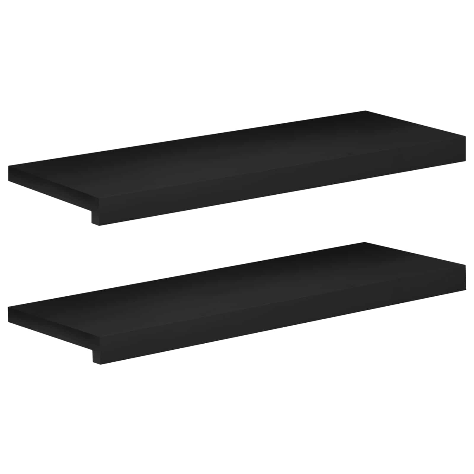 Laiptų pakopos 2 vnt. 80 x 30 x 2 cm Juoda Kietas bukas medis