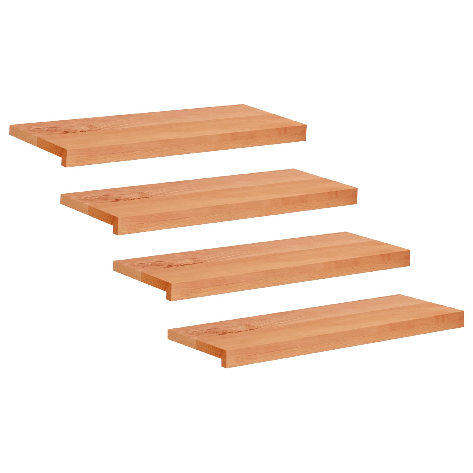 Laiptų pakopos 4 vnt. 80 x 25 x 2 cm Lakas Kietas bukas medis
