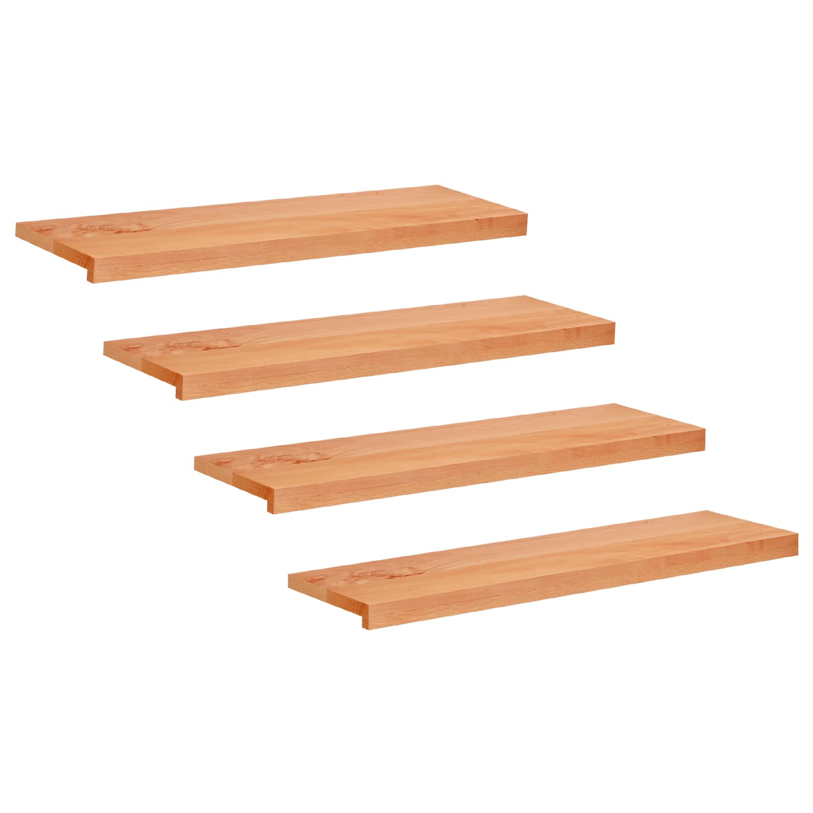 Laiptų pakopos 4 vnt. 100 x 30 x 2 cm Lakas Kietas bukas medis