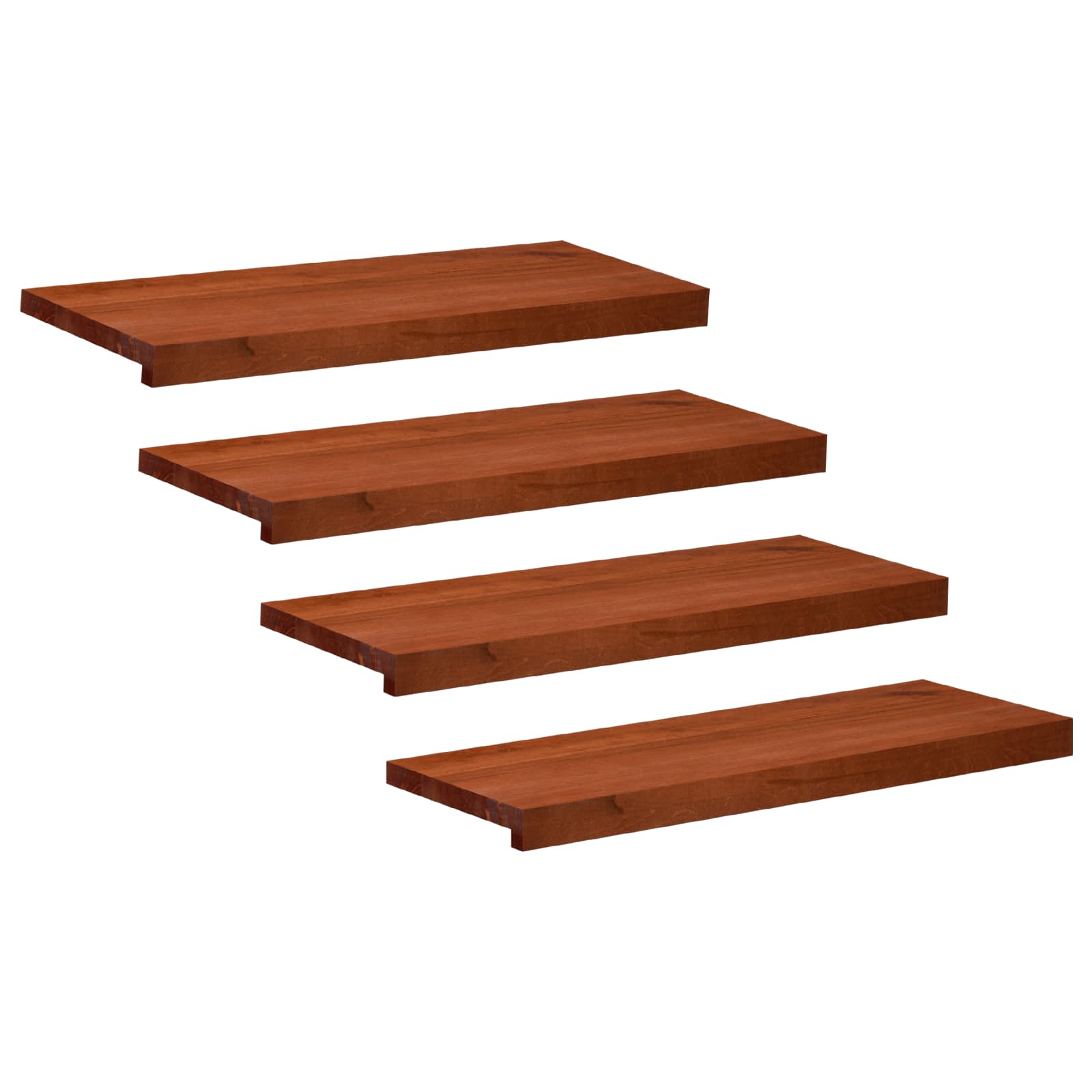 Laiptų pakopos 4 vnt. 80 x 30 x 2 cm Ruda Kietas bukas medis
