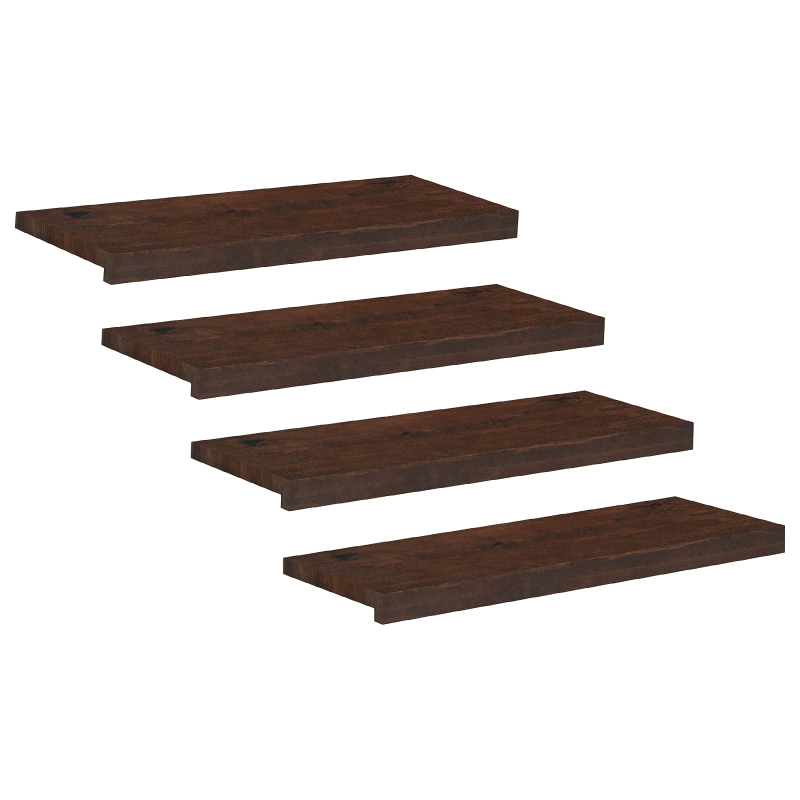 Laiptų pakopos 4 vnt. 80 x 25 x 2 cm Tamsiai rudas