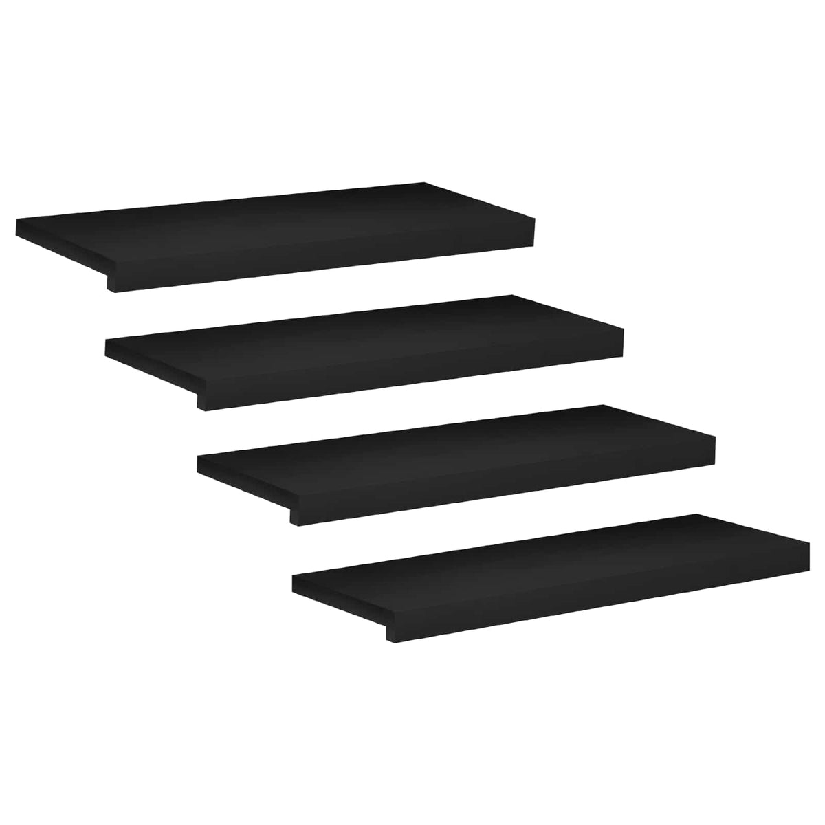 Laiptų pakopos 4 vnt. 80 x 25 x 2 cm Juoda Kietas bukas medis