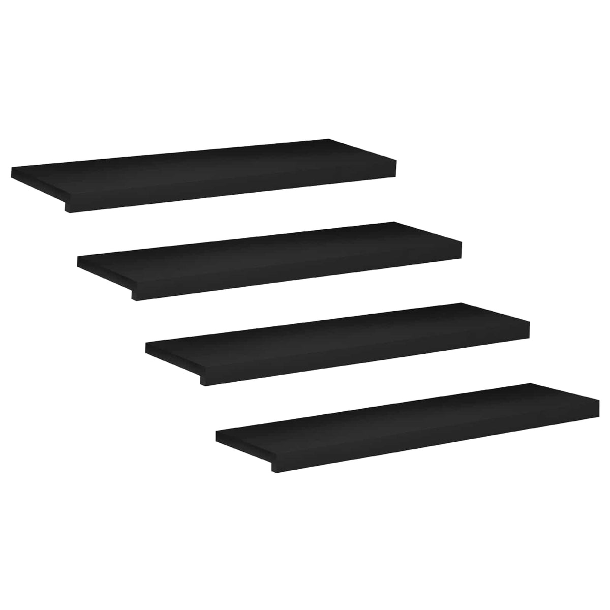 Laiptų pakopos 4 vnt. 100 x 30 x 2 cm Juoda Kietas bukas medis