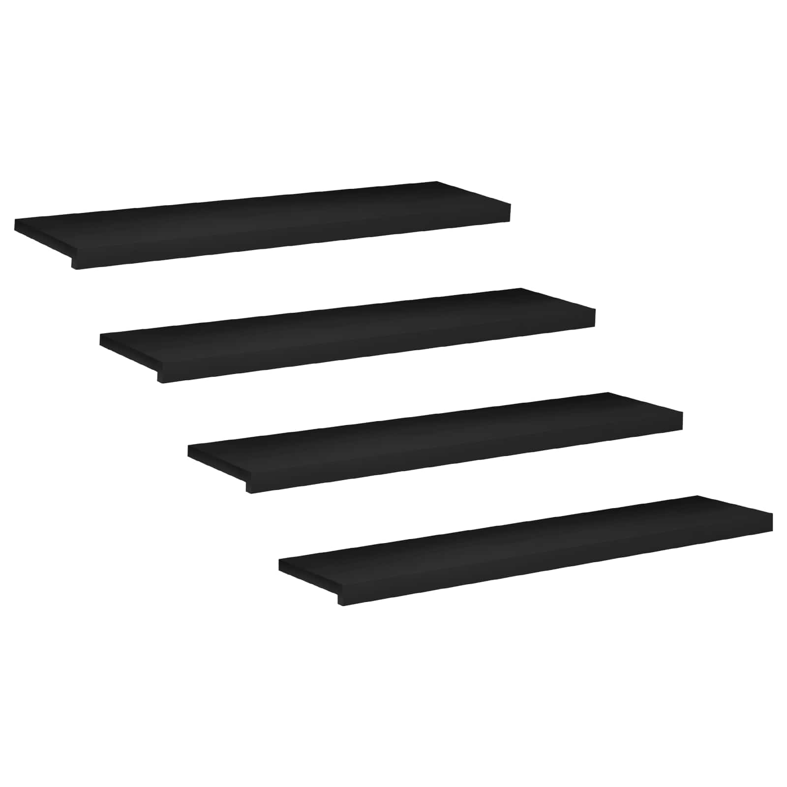 Laiptų pakopos 4 vnt. 110 x 30 x 2 cm Juoda Kietas bukas medis