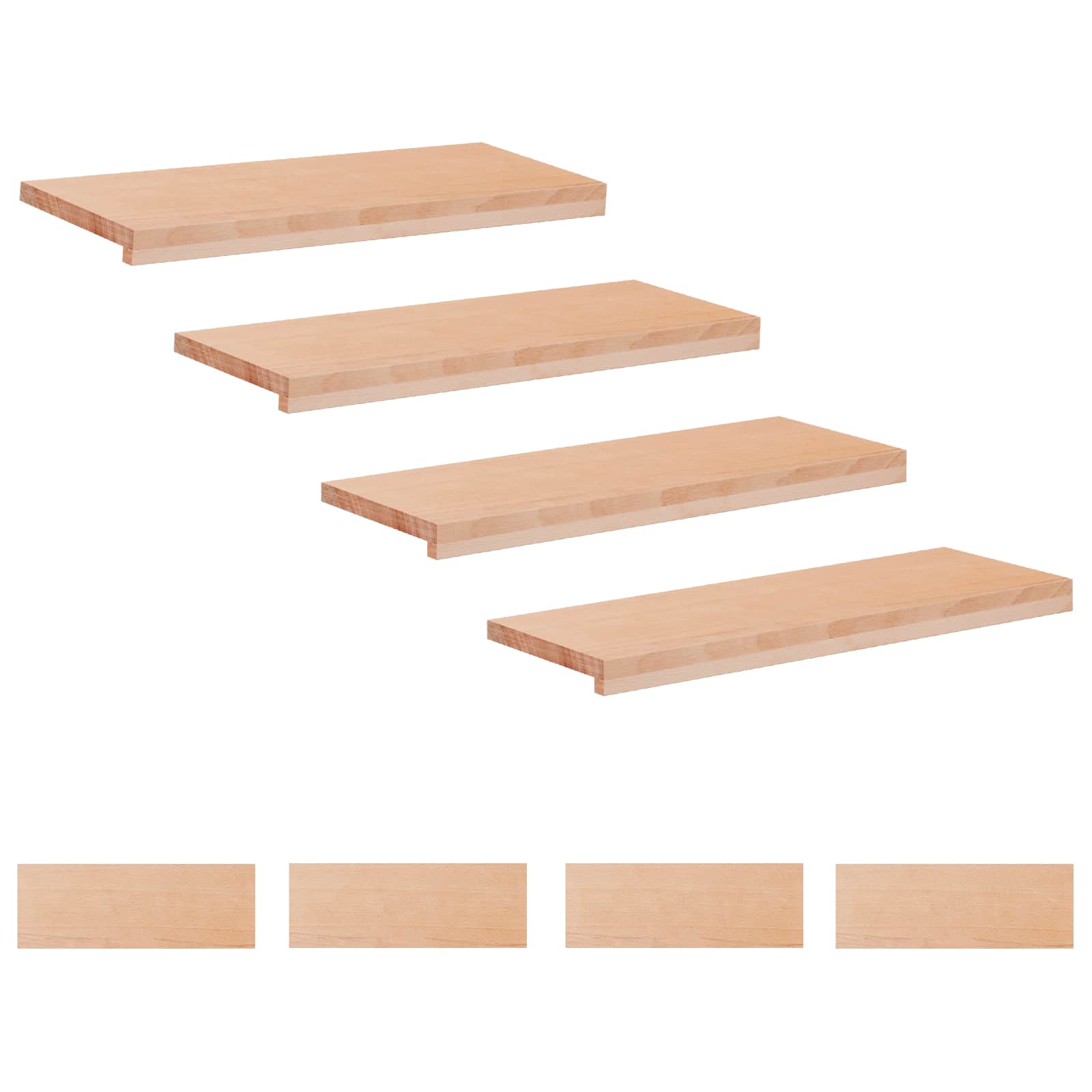 Laiptų pakopos 8 vnt. 80 x 25 x 2 cm Natūrali
