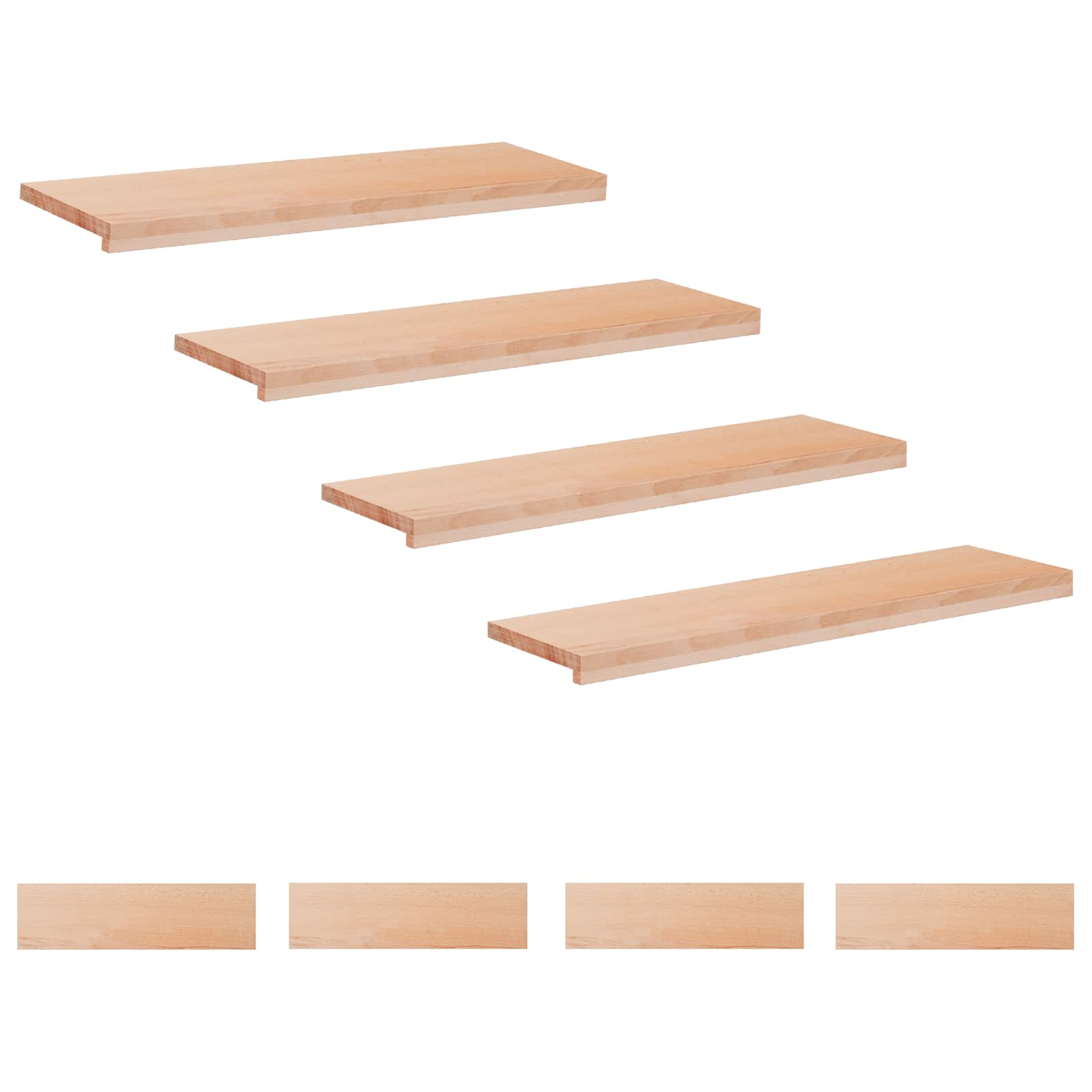 Laiptų pakopos 8 vnt. 90 x 25 x 2 cm Natūrali
