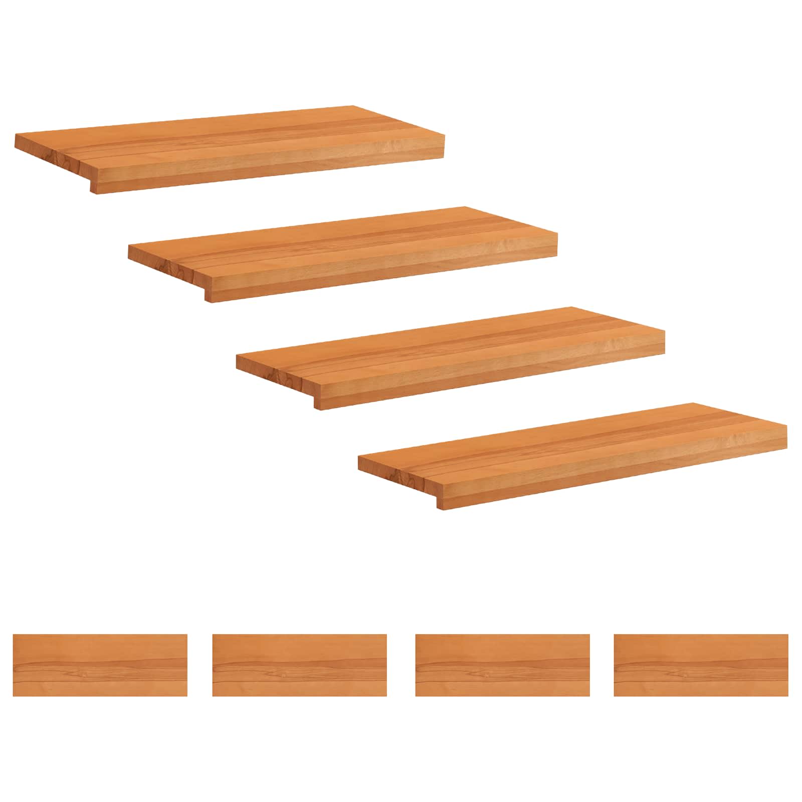 Laiptų pakopos 8 vnt. 80 x 25 x 2 cm Šviesiai rudas