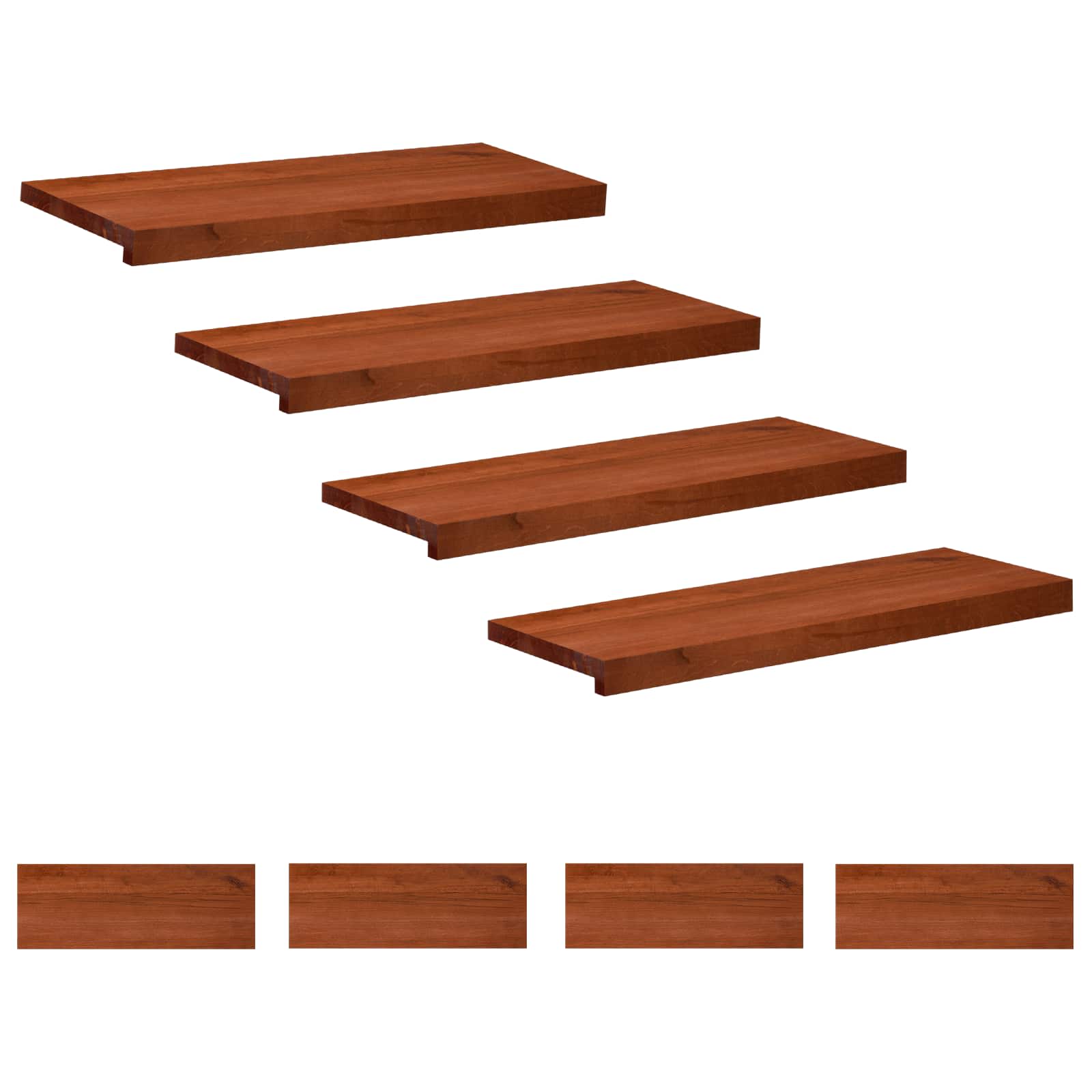 Laiptų pakopos 8 vnt. 70 x 25 x 2 cm Ruda Kietas bukas medis