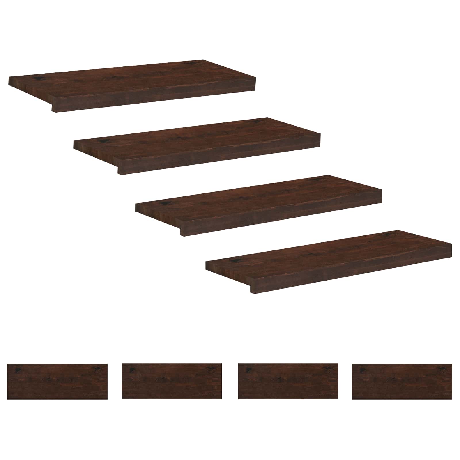 Laiptų pakopos 8 vnt. 80 x 25 x 2 cm Tamsiai rudas