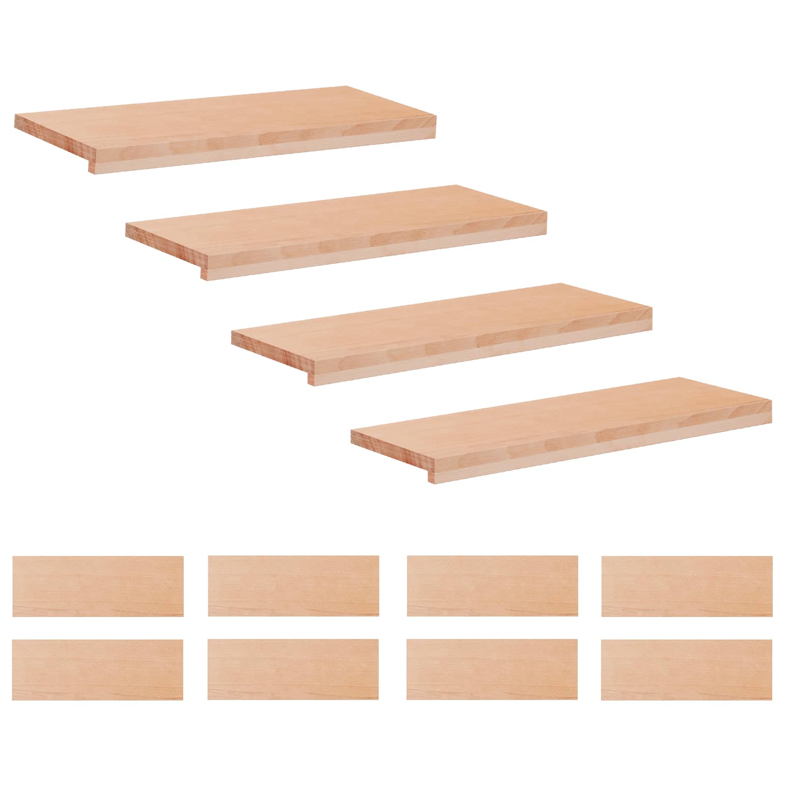 Laiptų pakopos 12 vnt. 70 x 25 x 2 cm Natūrali