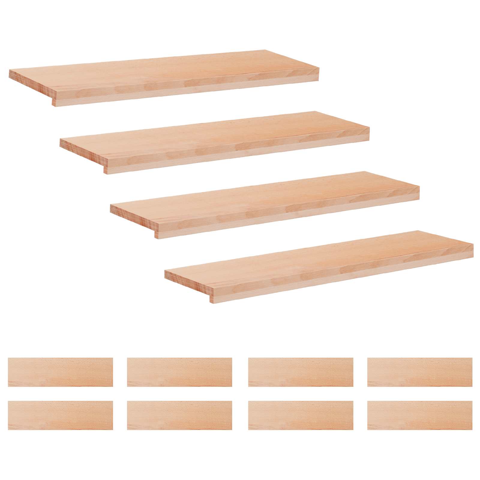 Laiptų pakopos 12 vnt. 90 x 30 x 2 cm Natūrali