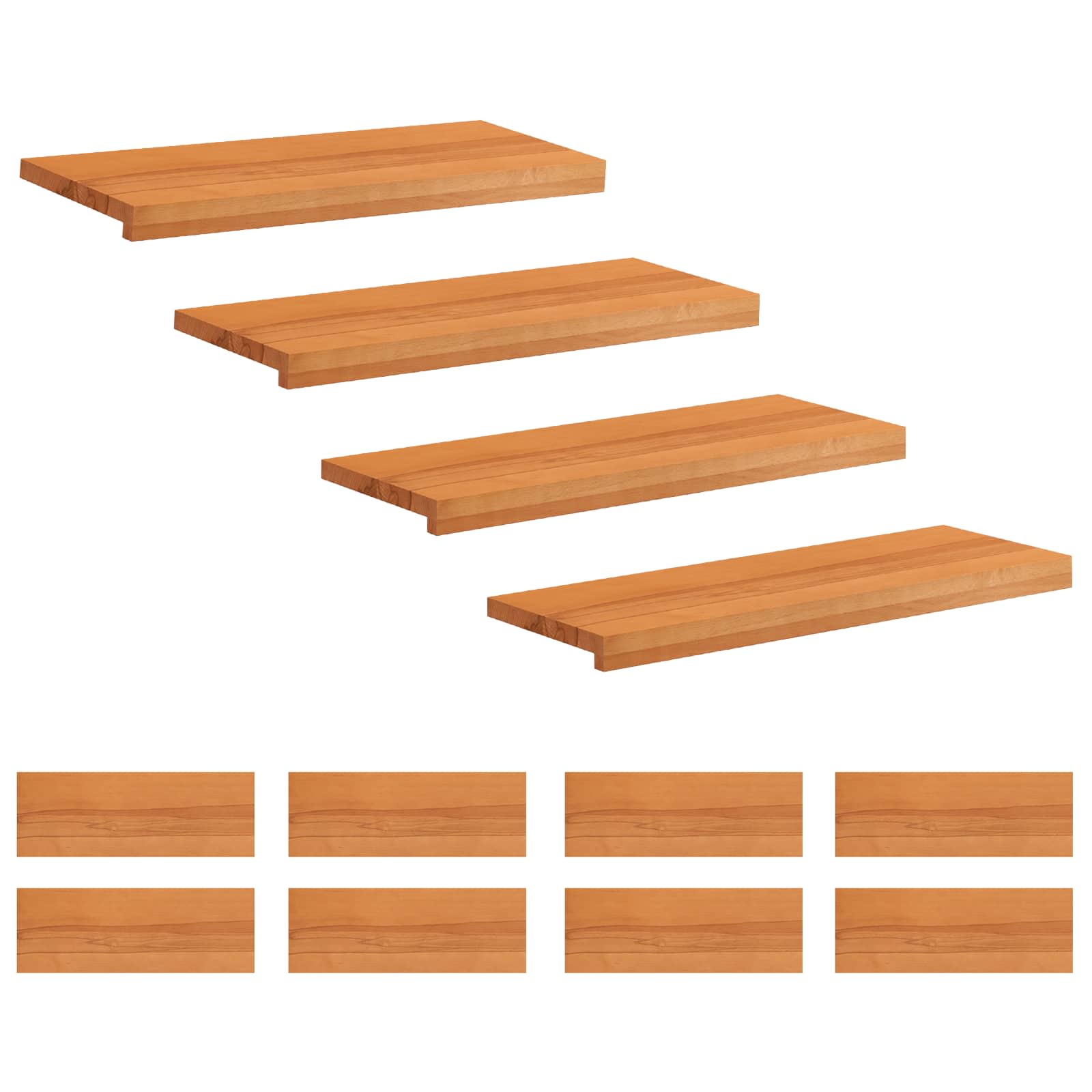 Laiptų pakopos 12 vnt. 80 x 25 x 2 cm Šviesiai rudas