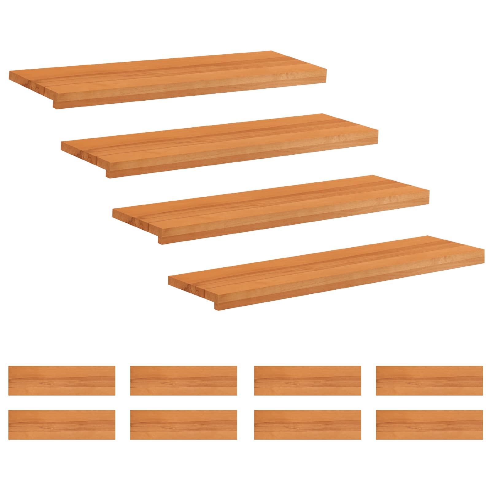 Laiptų pakopos 12 vnt. 90 x 30 x 2 cm Šviesiai rudas