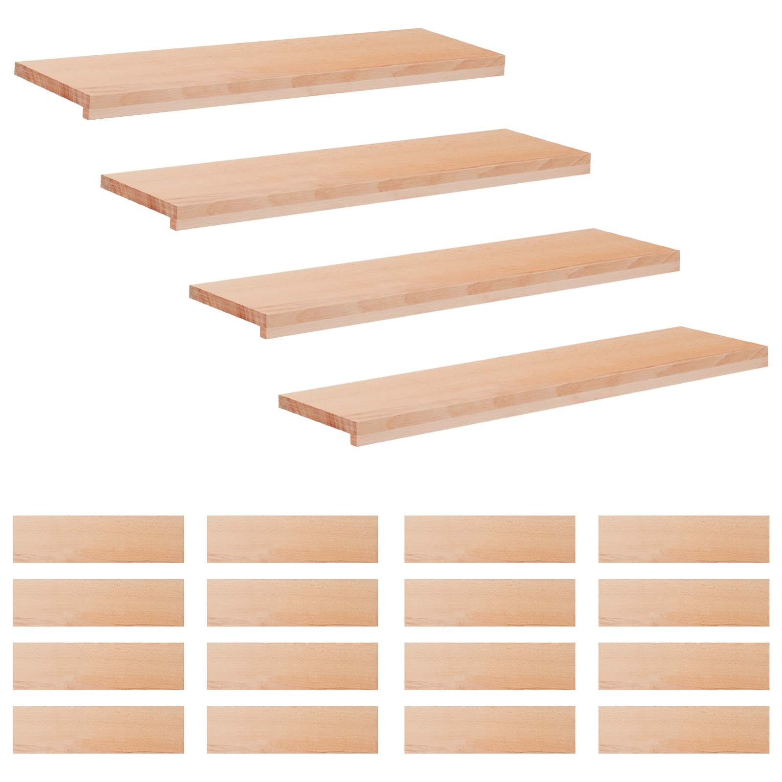 Laiptų pakopos 20 vnt. 90 x 30 x 2 cm Natūrali