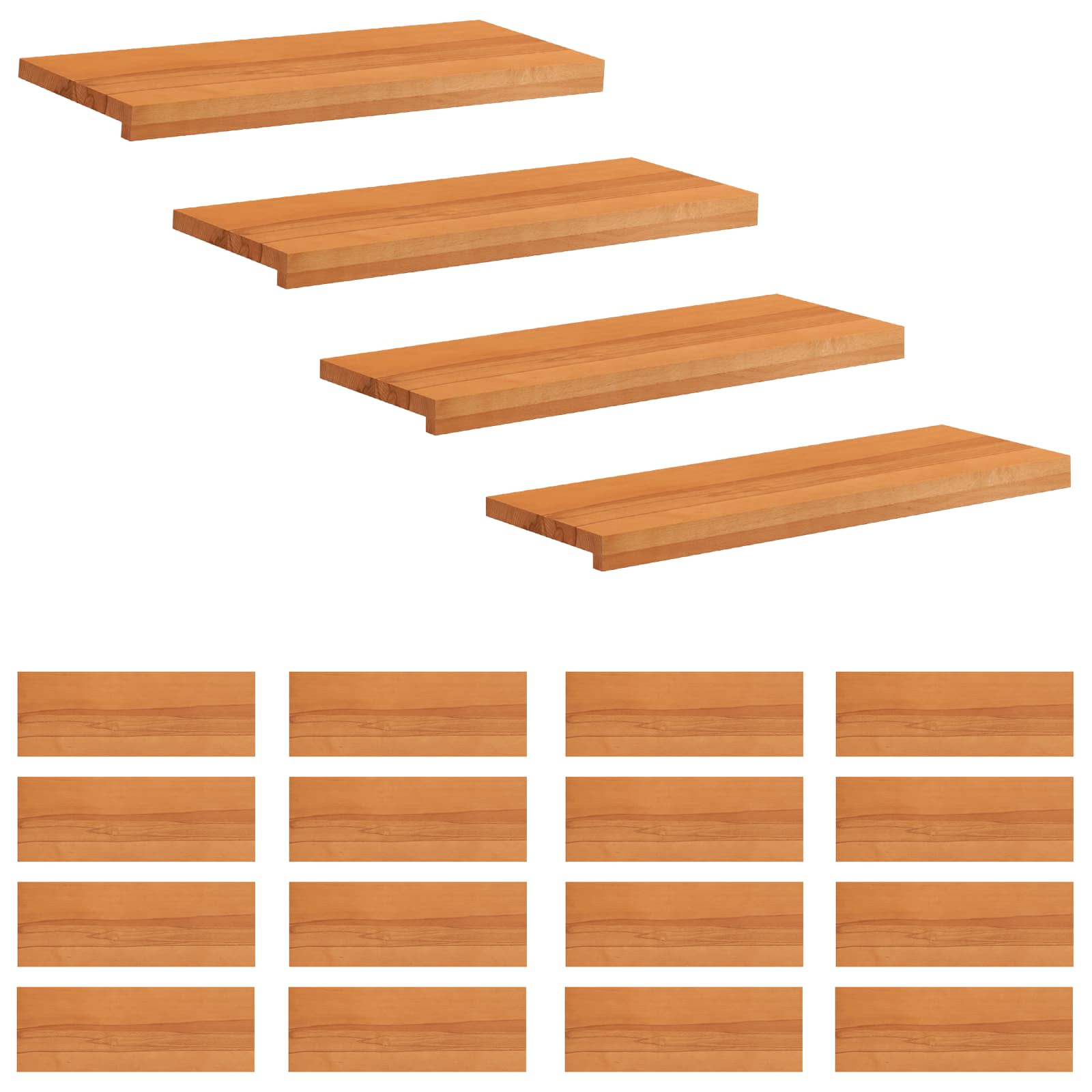Laiptų pakopos 20 vnt. 80 x 30 x 2 cm Šviesiai rudas