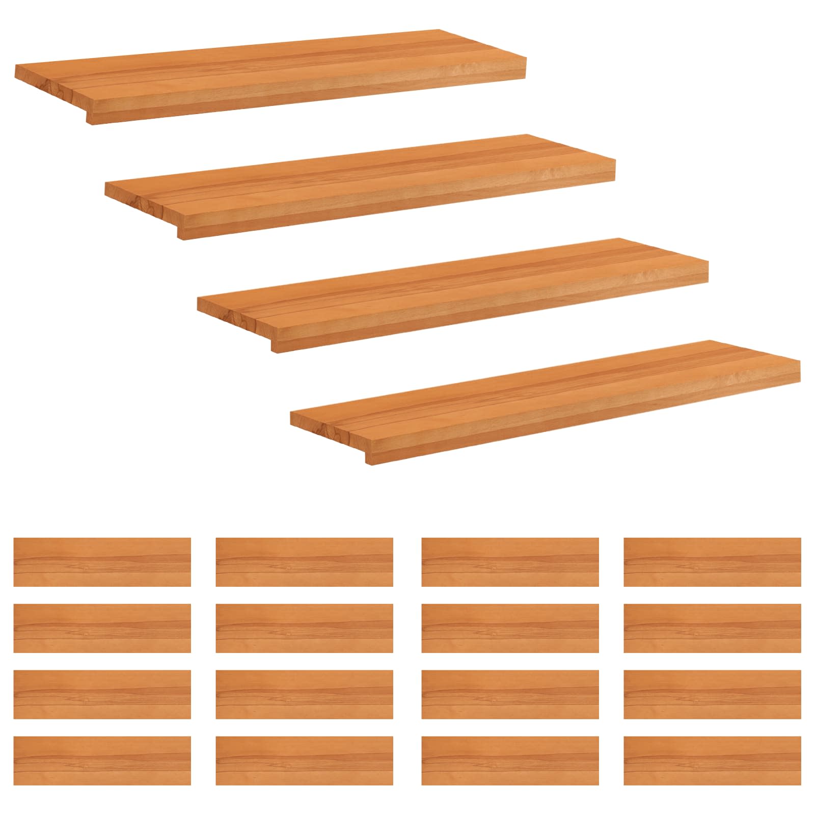 Laiptų pakopos 20 vnt. 90 x 30 x 2 cm Šviesiai rudas