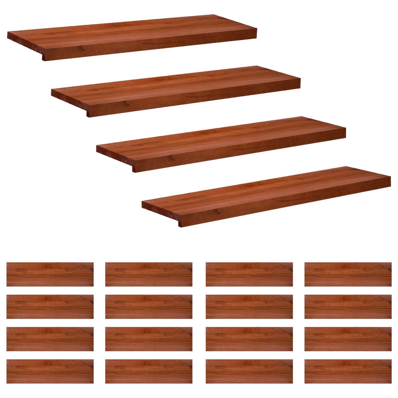Laiptų pakopos 20 vnt. 90 x 30 x 2 cm Ruda Kietas bukas medis