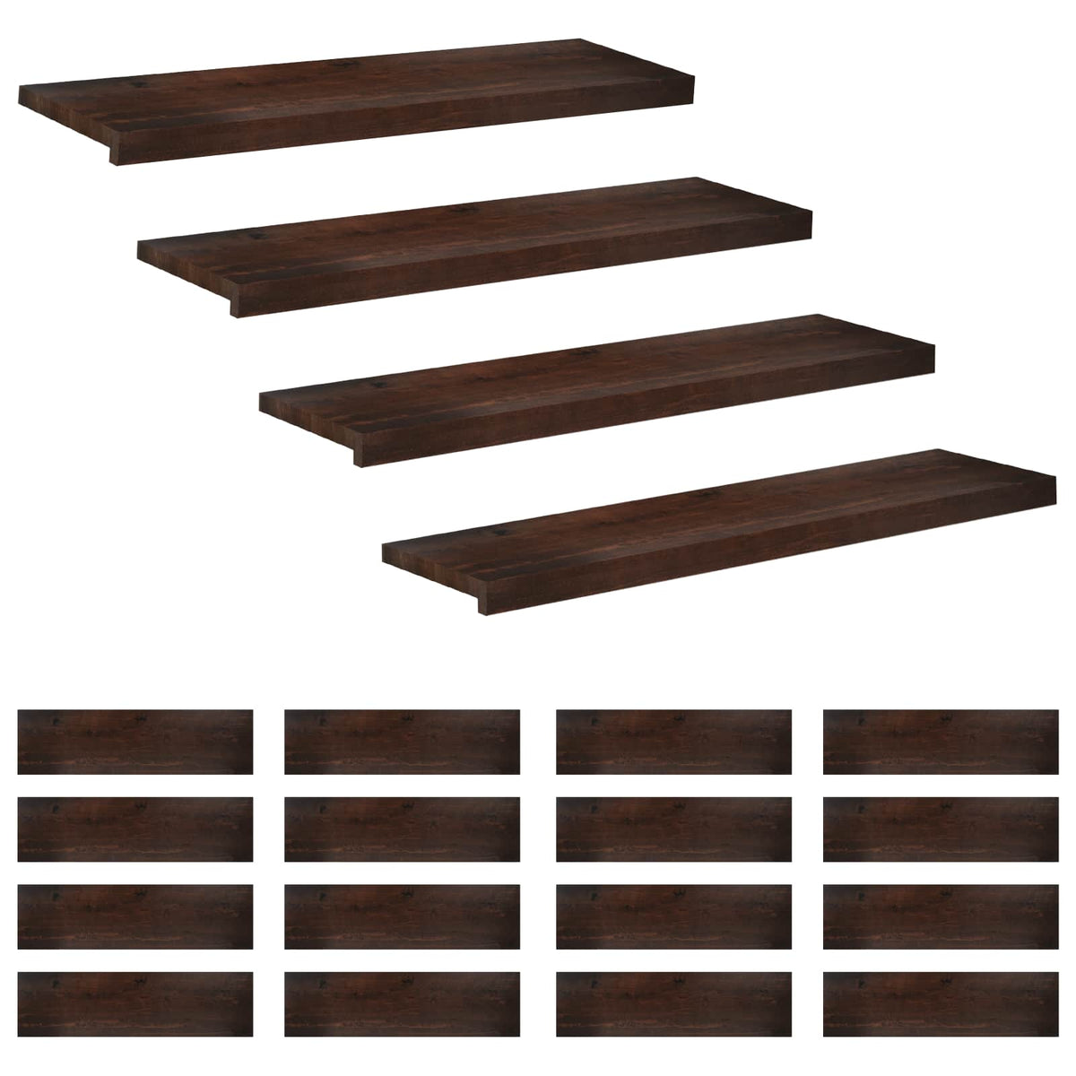 Laiptų pakopos 20 vnt. 90 x 30 x 2 cm Tamsiai rudas