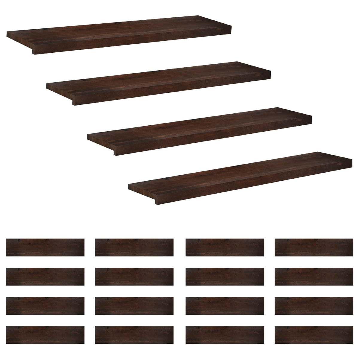 Laiptų pakopos 20 vnt. 120 x 30 x 2 cm Tamsiai rudas